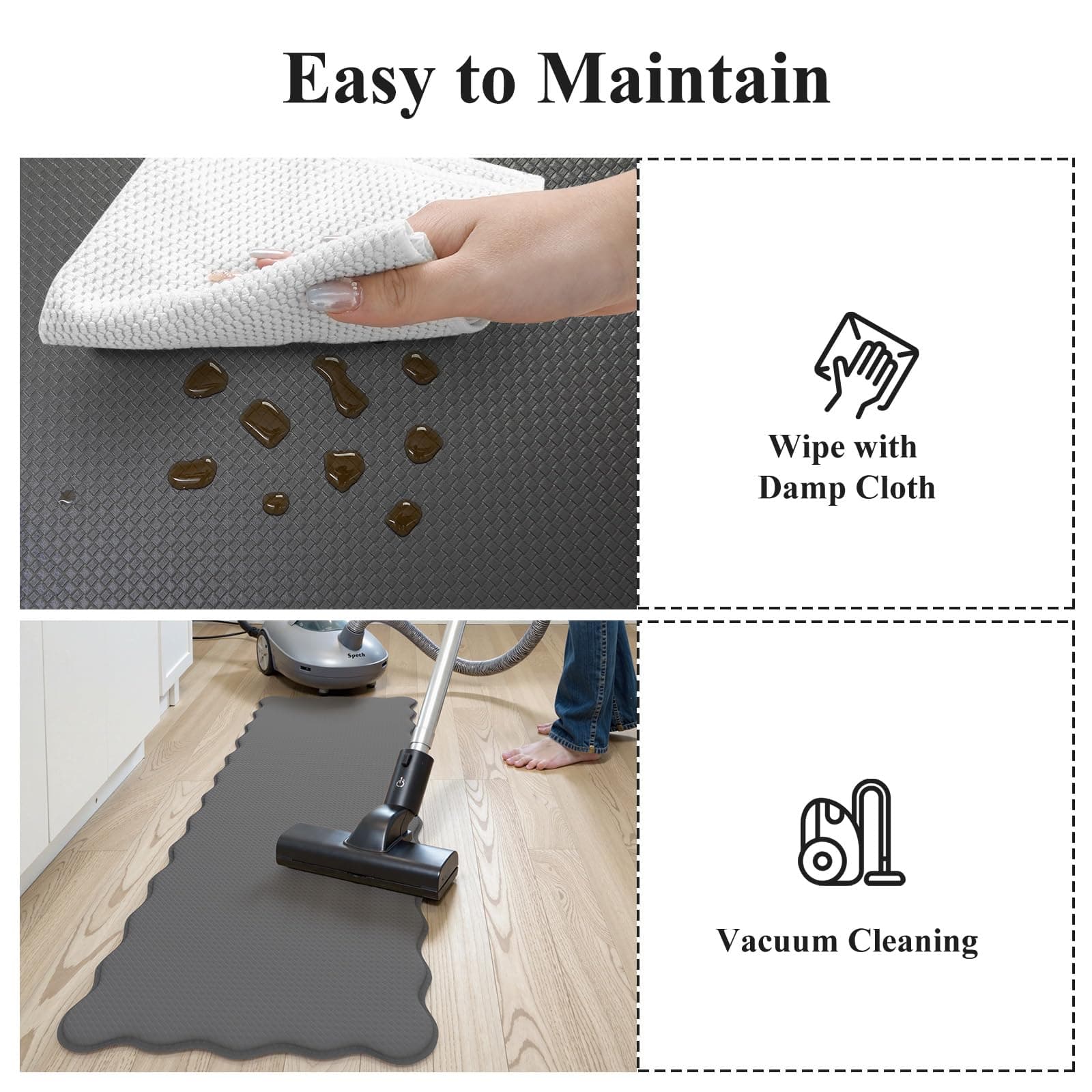 Kimode Anti Fatigue Kitchen Mats Sets of 2 Non Slip Cushioned Memory Foam Kitche - Thumbnail 6