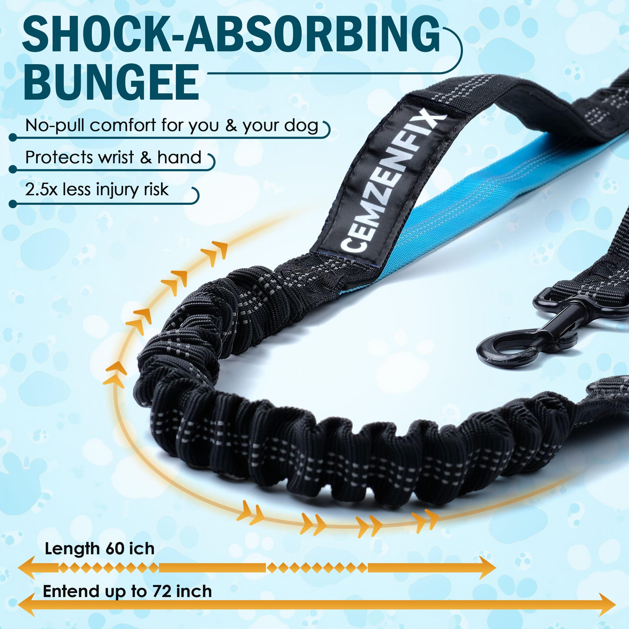 Hands Free Dog Leash for 2 Dogs – Waist Leash for Dog Walking with Dual Bungee, - Thumbnail 2