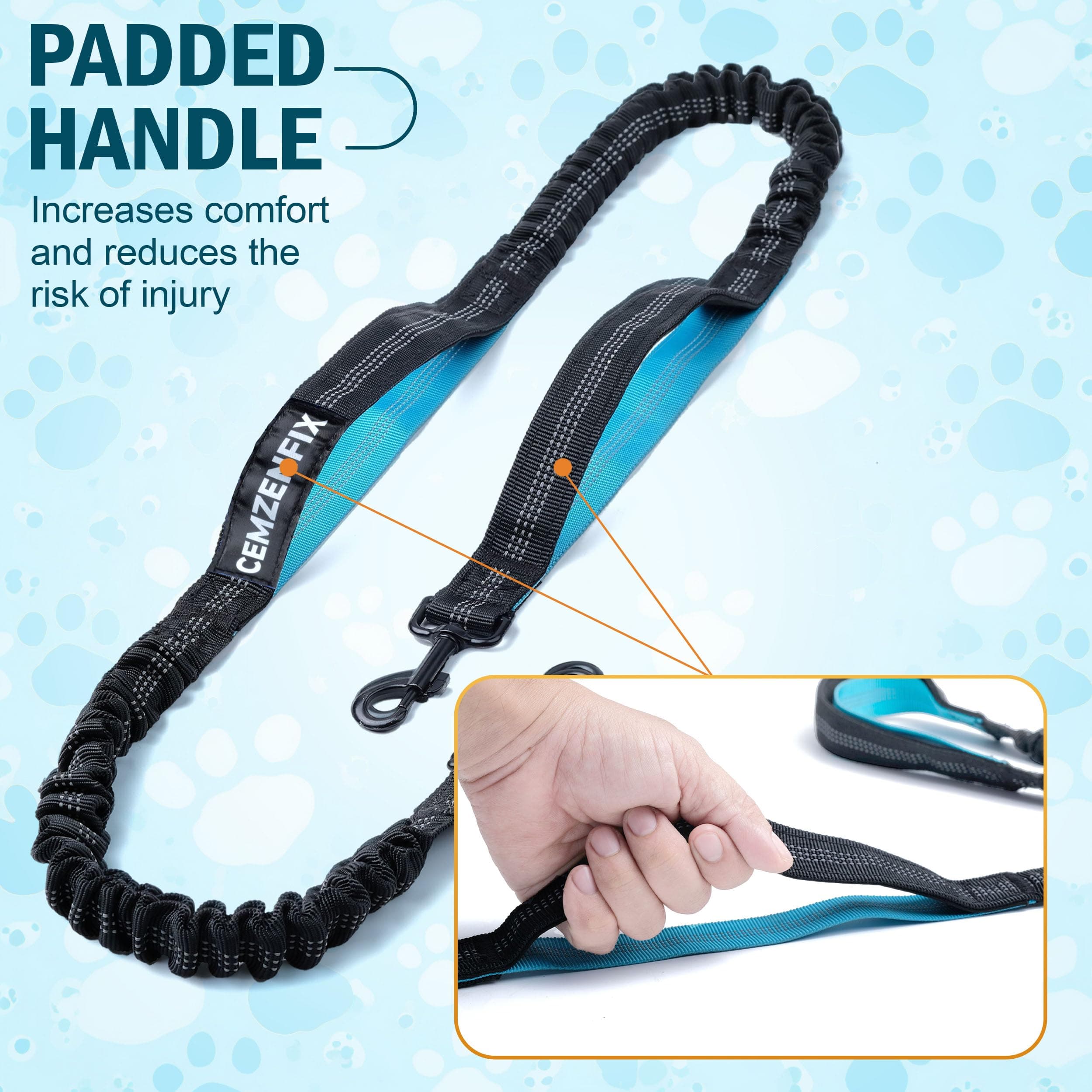 Hands Free Dog Leash for 2 Dogs – Waist Leash for Dog Walking with Dual Bungee, - Thumbnail 3