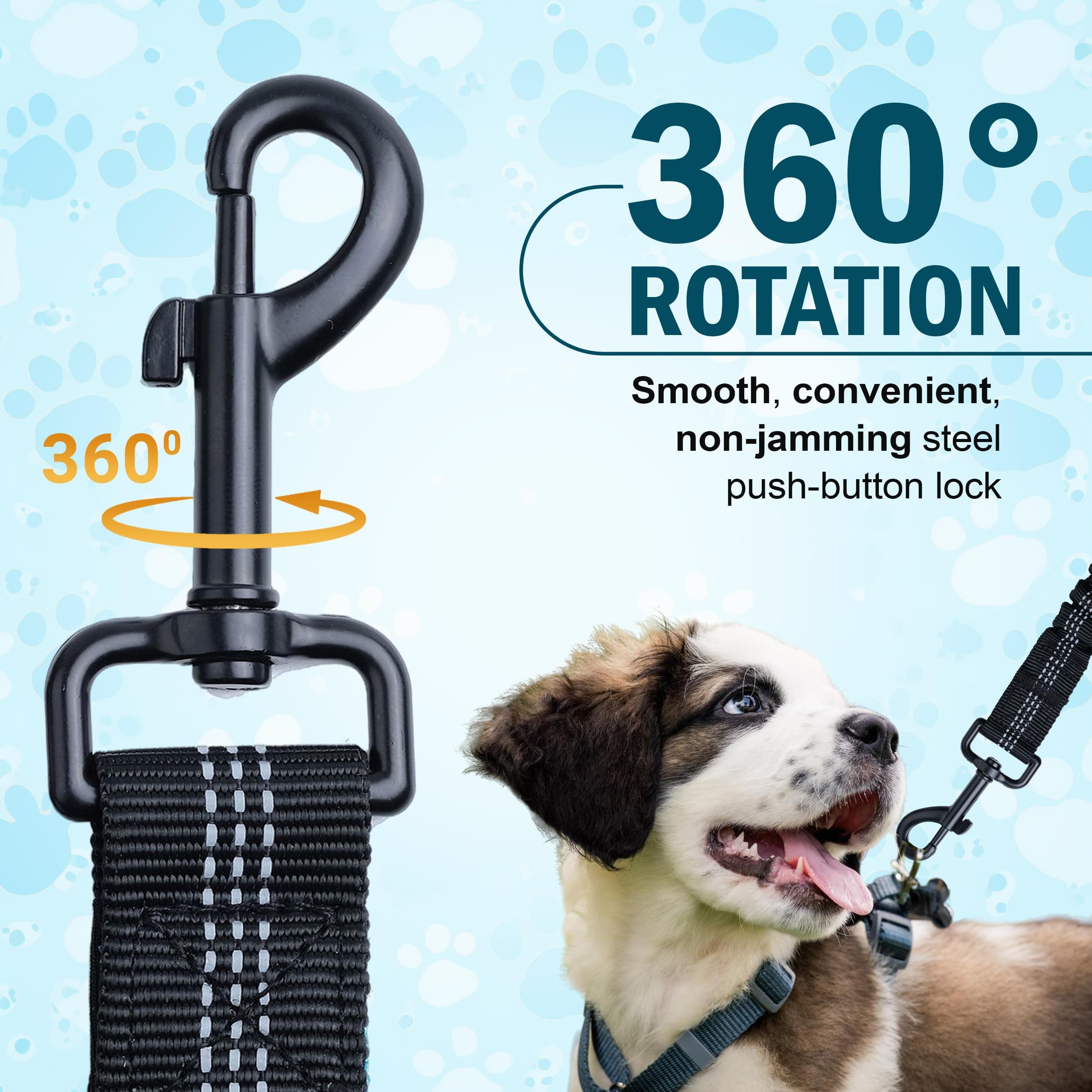 Hands Free Dog Leash for 2 Dogs – Waist Leash for Dog Walking with Dual Bungee, - Thumbnail 4