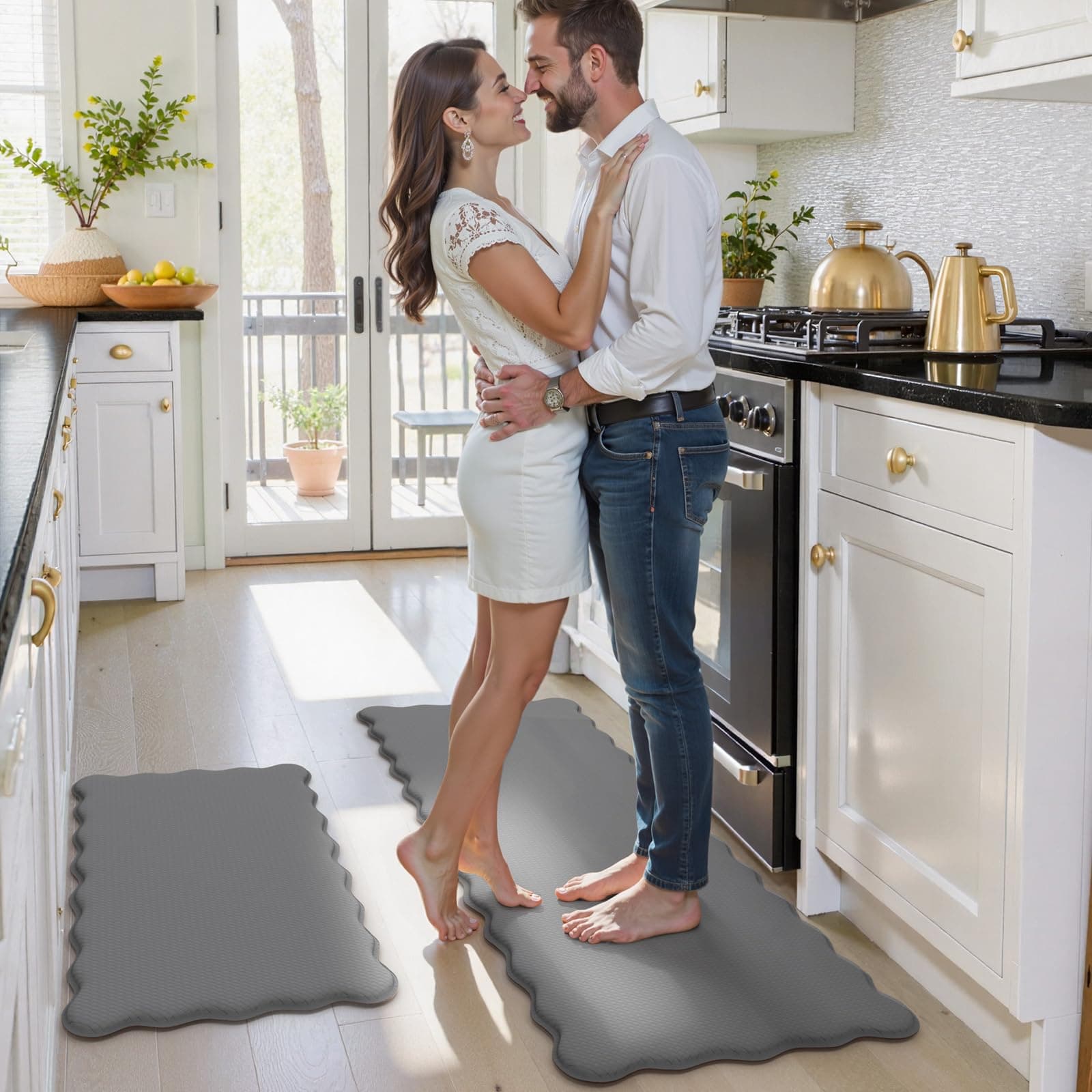 Kimode Anti Fatigue Kitchen Mats Sets of 2 Non Slip Cushioned Memory Foam Kitche - Thumbnail 7