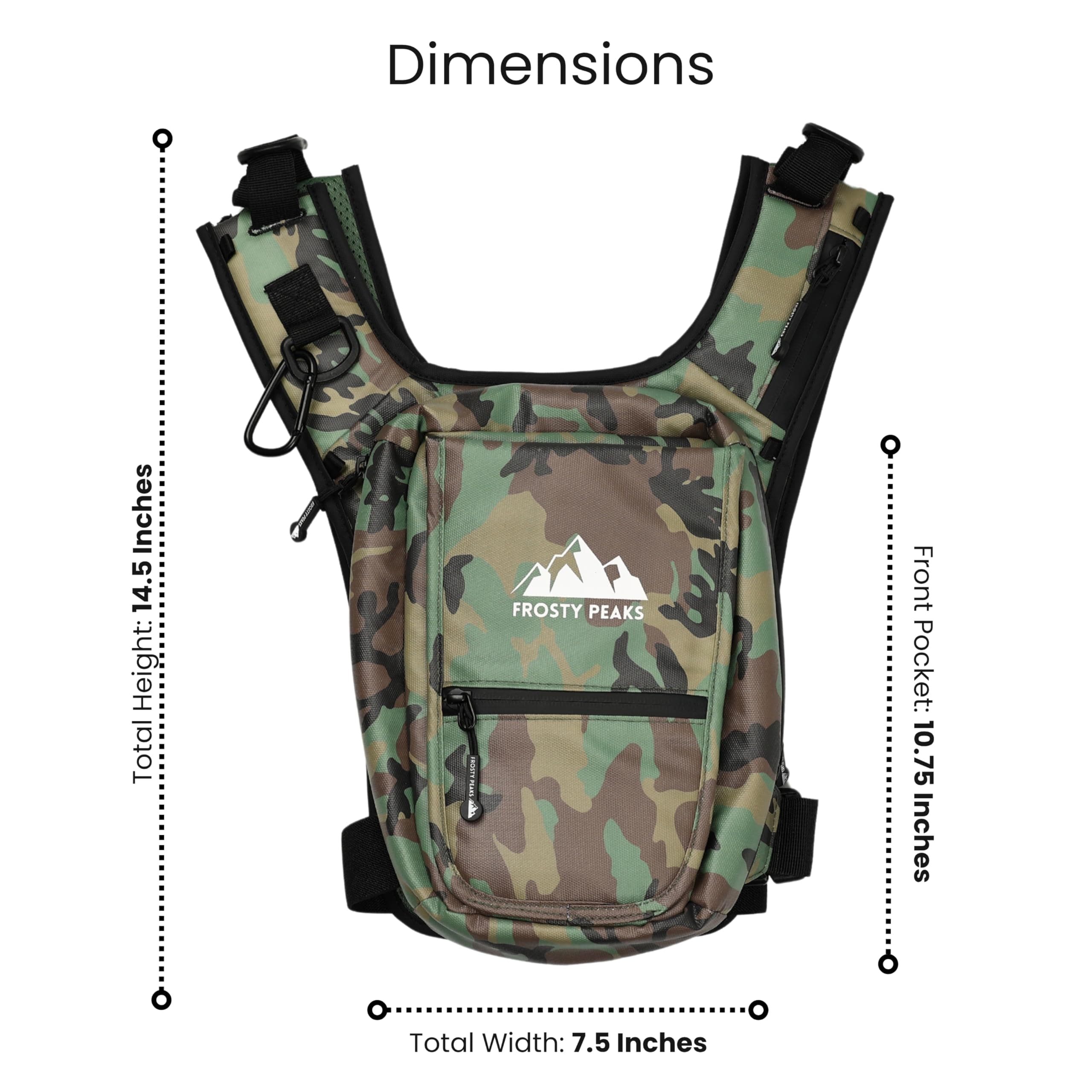 FROSTY PEAKS Minimalist outdoor Chest Pack with Easy-Access Phone Pouch Dual-Sid - Thumbnail 5