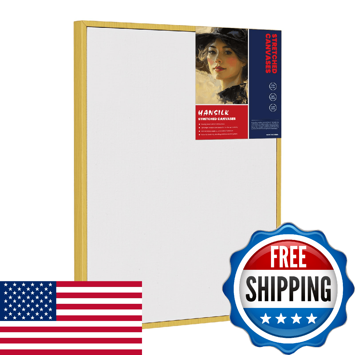 Large Framed Canvas Blank 16x20 - DIY Painting Art with Sturdy Wooden Frame, Mod - Image 1