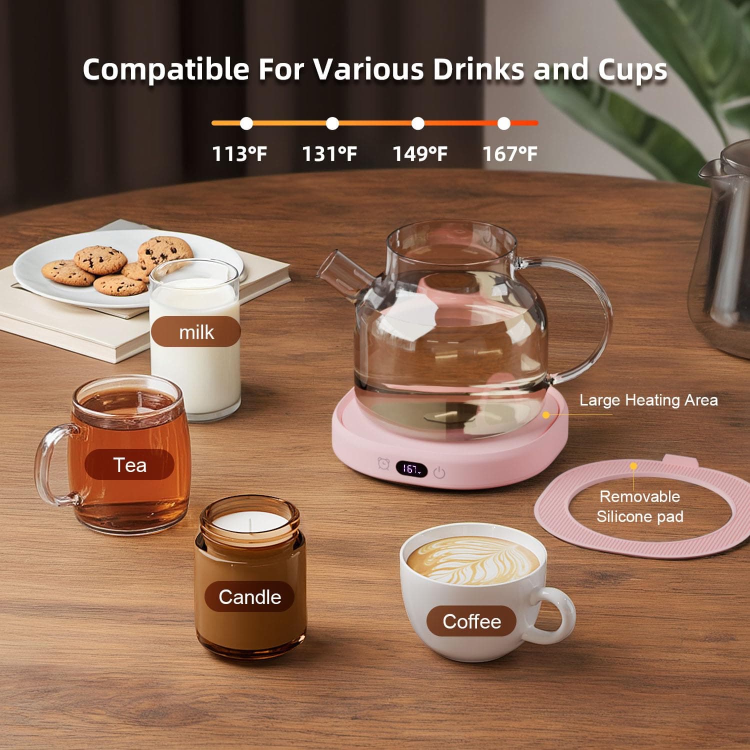 Coffee Mug Warmer & You are Awesome Mug Set, Smart Heated Electric Cup Warmer fo - Thumbnail 6