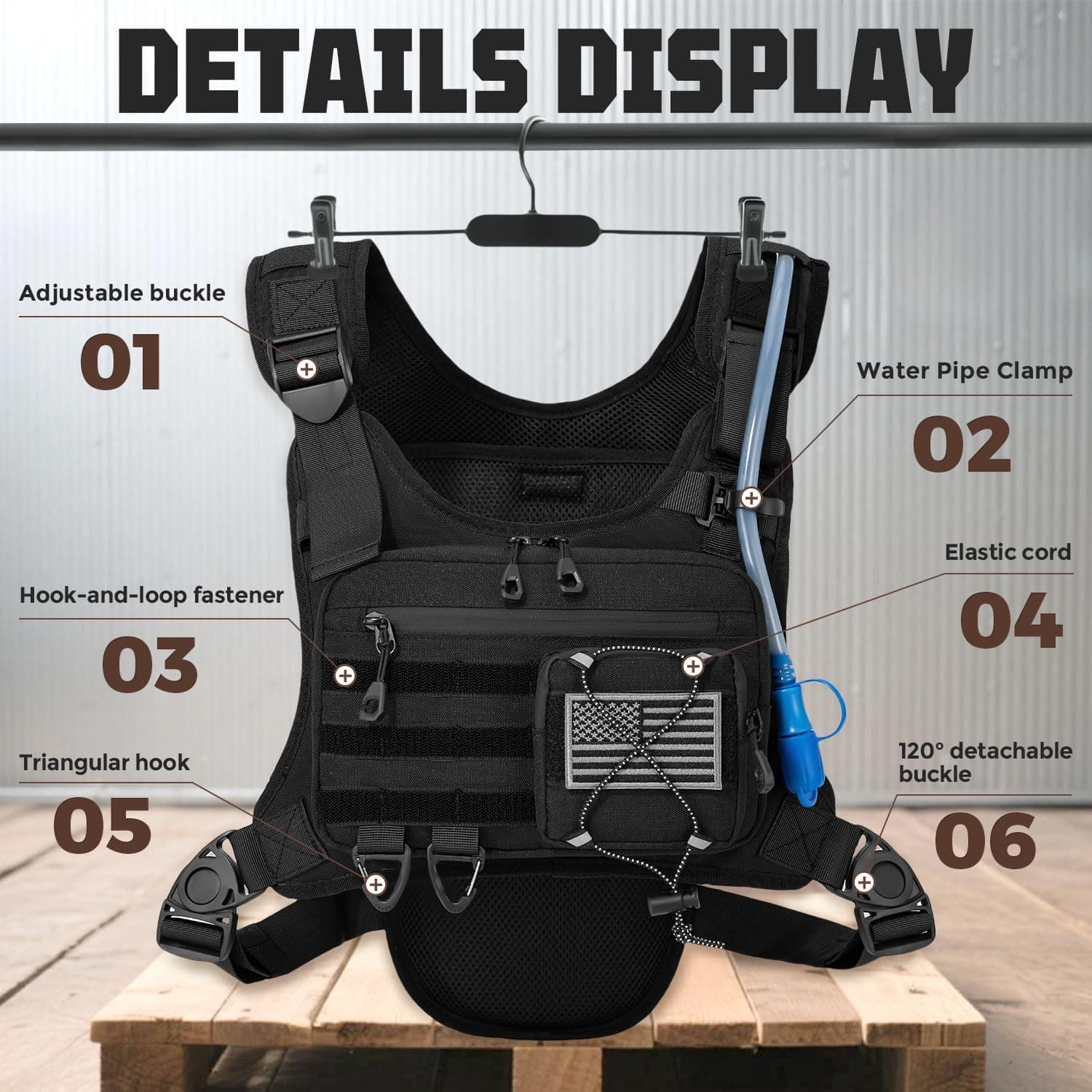 Hydration Vest with 2L Water Bladder for Men and Women, Lightweight Adjustable H - Thumbnail 3