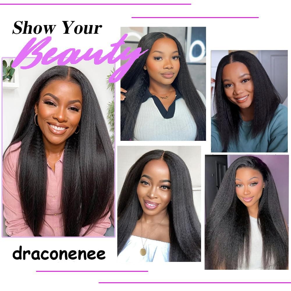 V Part Wigs Human Hair Kinky Straight Human Hair Wig Upgrade U Part Human Hair W - Thumbnail 7