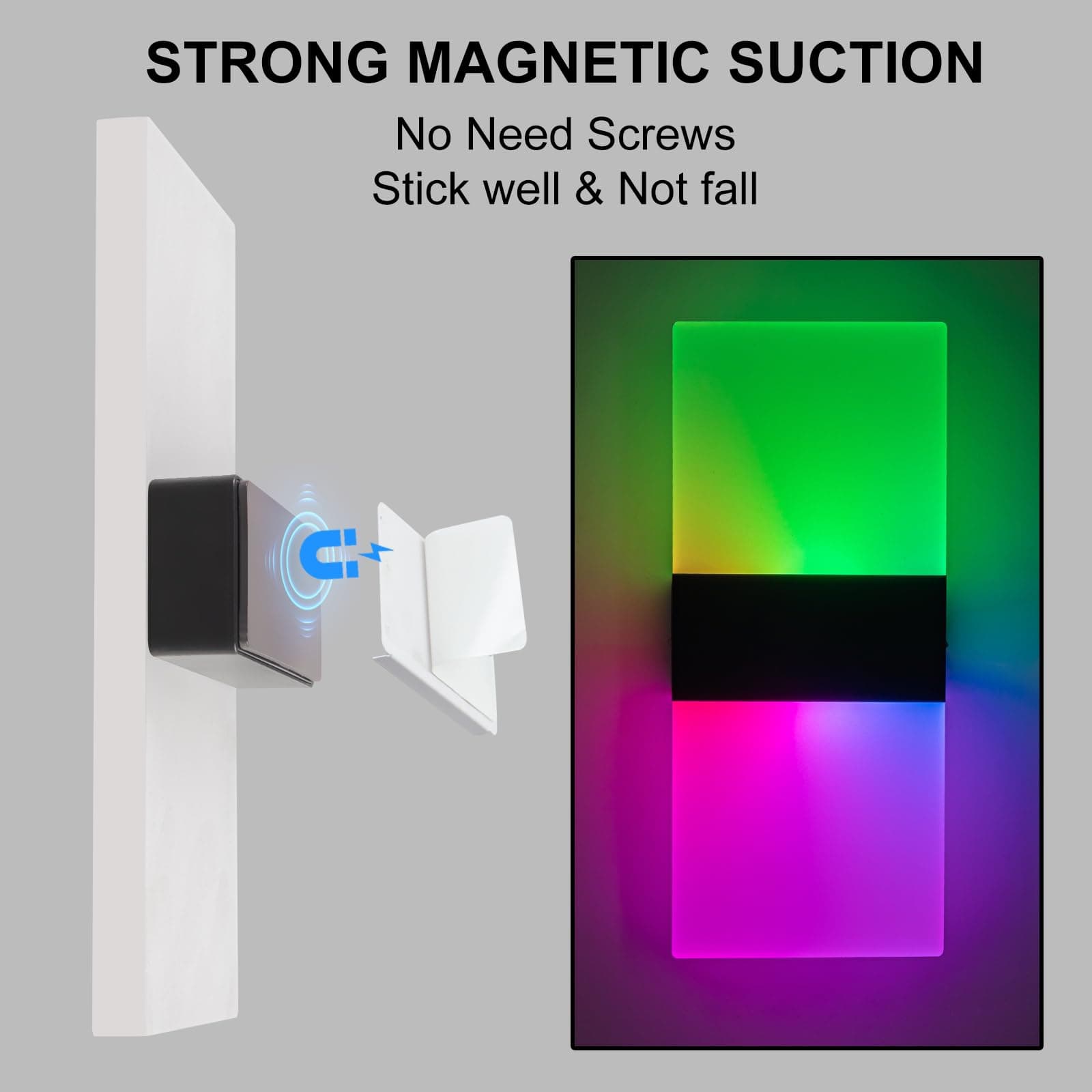 SURPALIG LED Wall Lights for Room Decor, Battery Operated Wall Sconce Set of 2, - Thumbnail 2