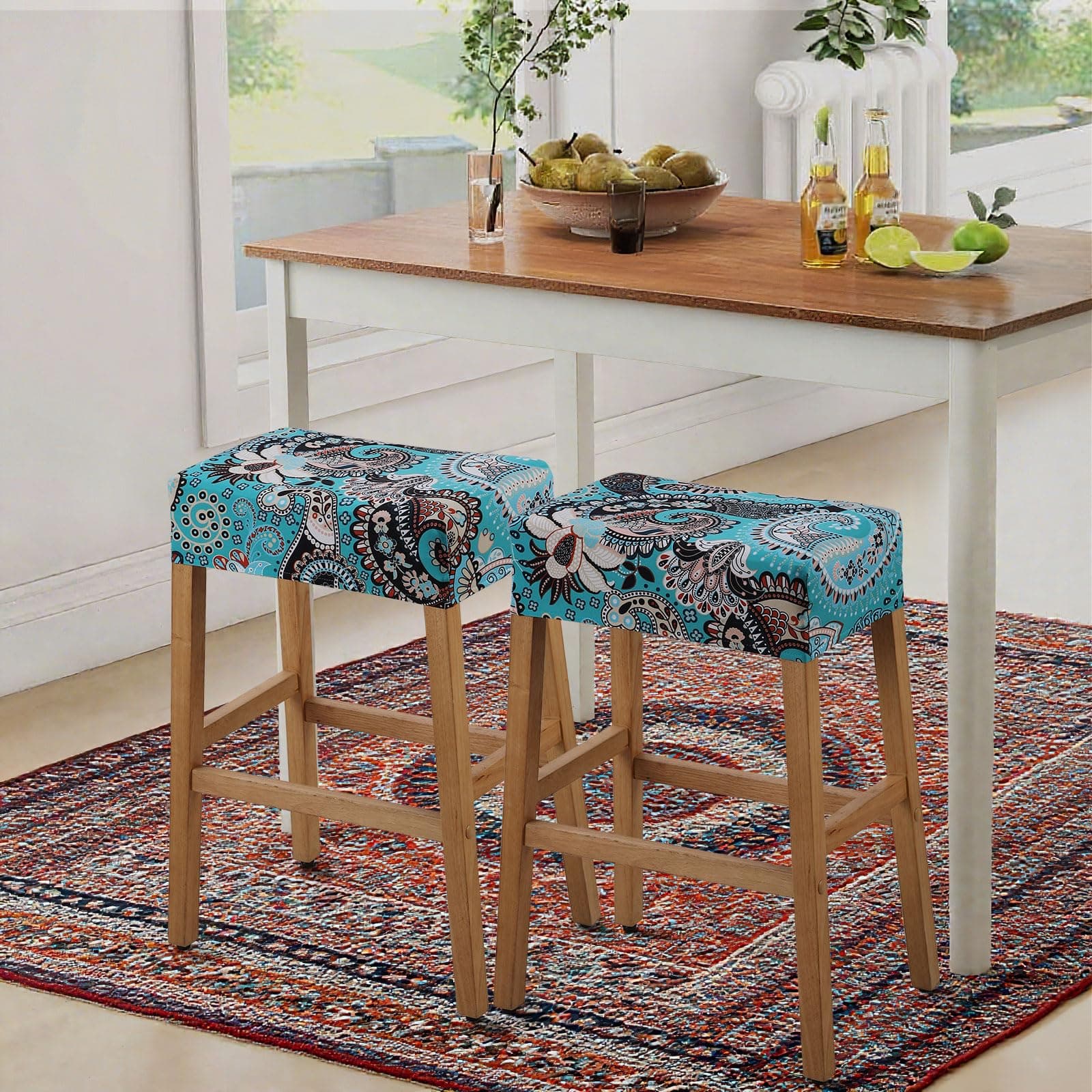 YISUN Waterproof 4-Pack Rectangle Saddle Seat Covers Bar Stool Cushion Protector - Thumbnail 2