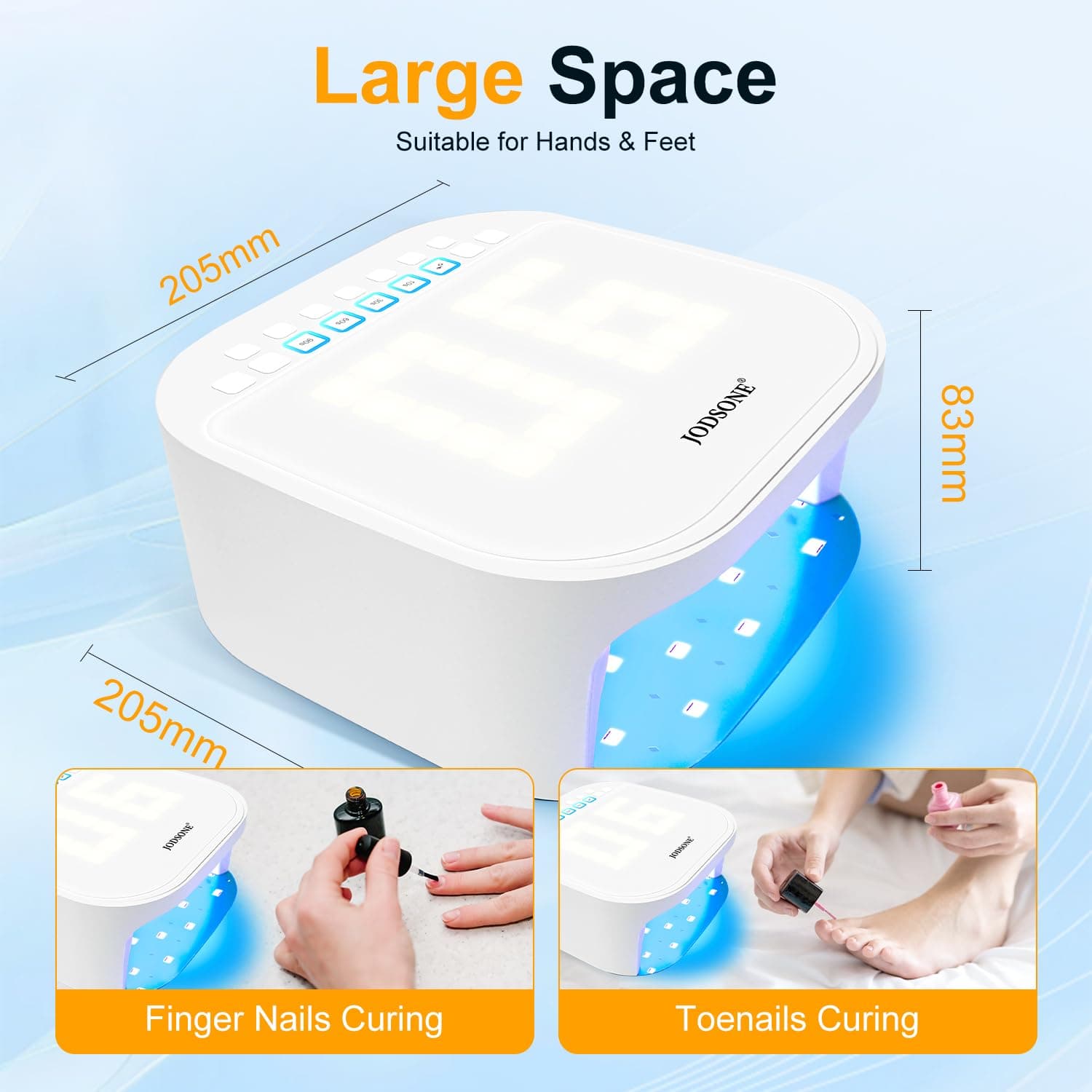 JODSONE Cordless Professional UV Nail Lamp with 4 Timed Digital Reversible Displ - Thumbnail 8