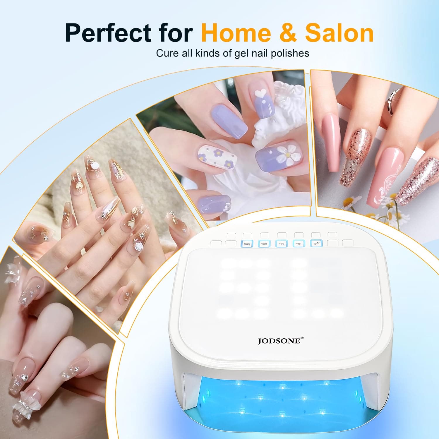 JODSONE Cordless Professional UV Nail Lamp with 4 Timed Digital Reversible Displ - Thumbnail 9