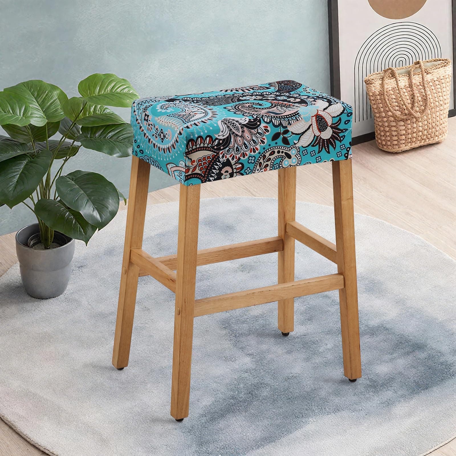 YISUN Waterproof 4-Pack Rectangle Saddle Seat Covers Bar Stool Cushion Protector - Thumbnail 7
