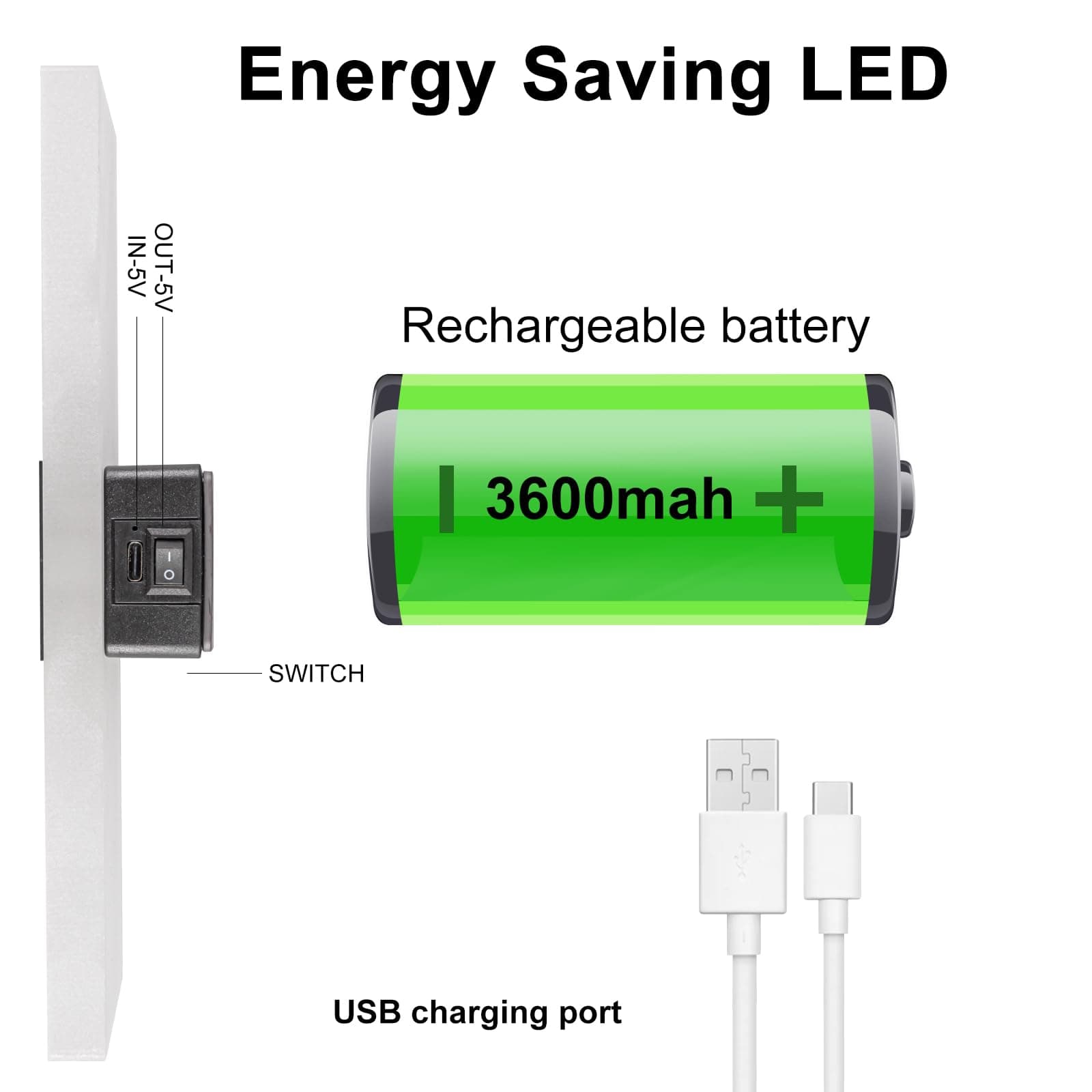 SURPALIG LED Wall Lights for Room Decor, Battery Operated Wall Sconce Set of 2, - Thumbnail 4