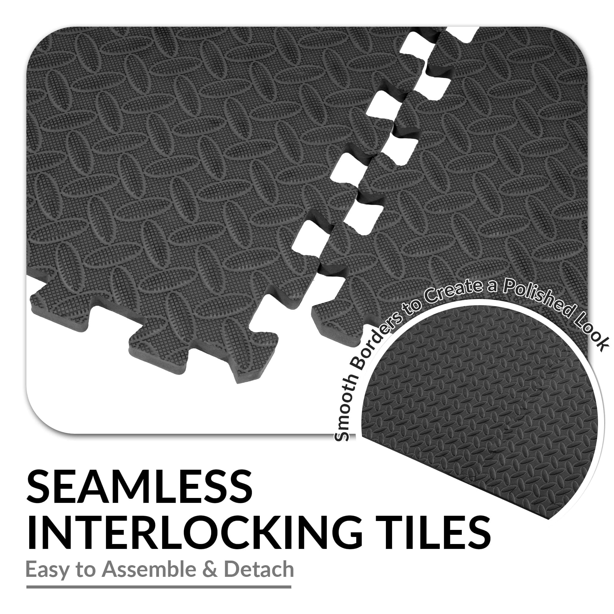 Fitvids Puzzle Exercise Gym Flooring Mat, 3/4" Thick High-Density EVA Interlocki - Thumbnail 4