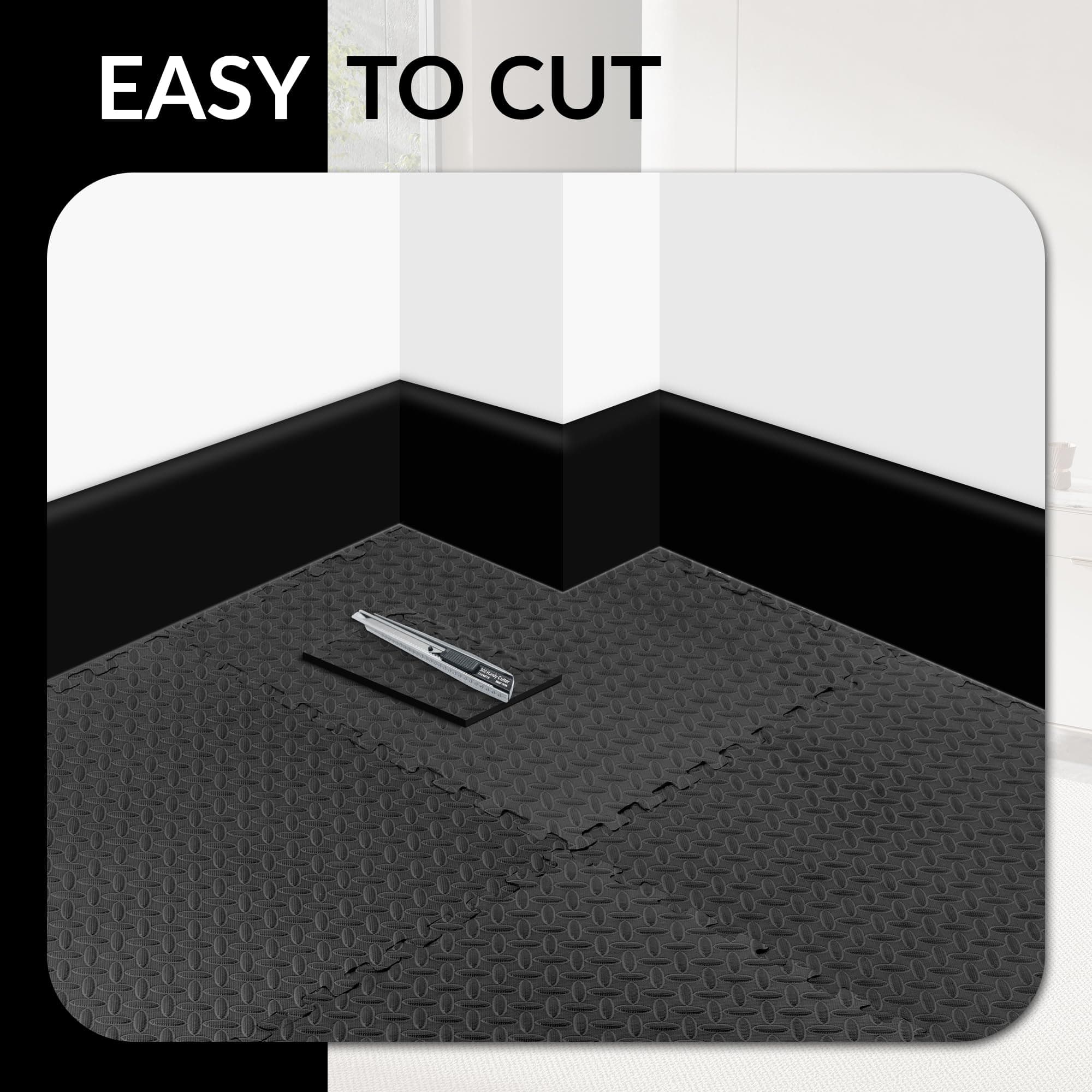 Fitvids Puzzle Exercise Gym Flooring Mat, 3/4" Thick High-Density EVA Interlocki - Thumbnail 5