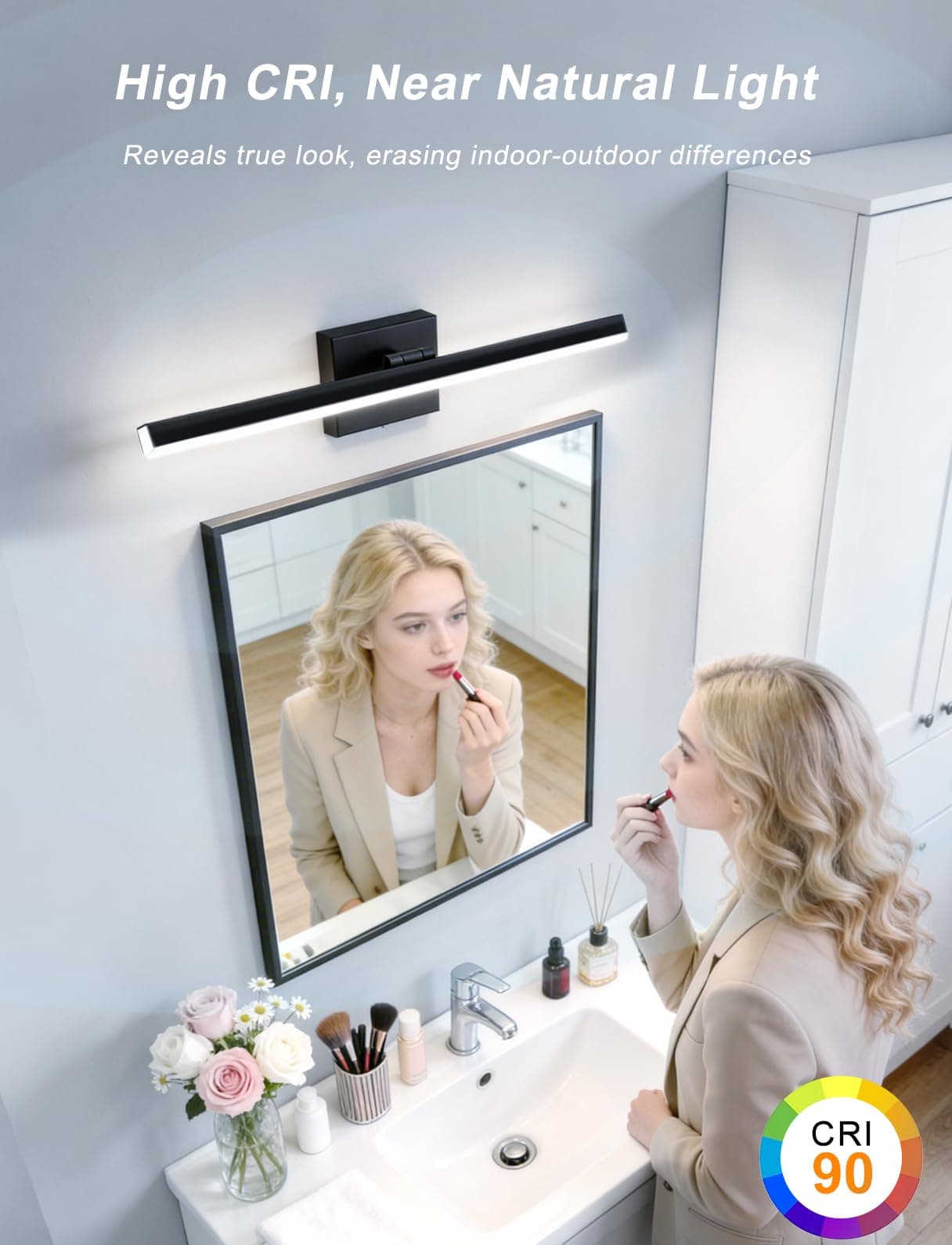 IZORRO Modern Bathroom Vanity Light 32 inch Rotatable 24W Dimmable LED Fixture O - Thumbnail 2