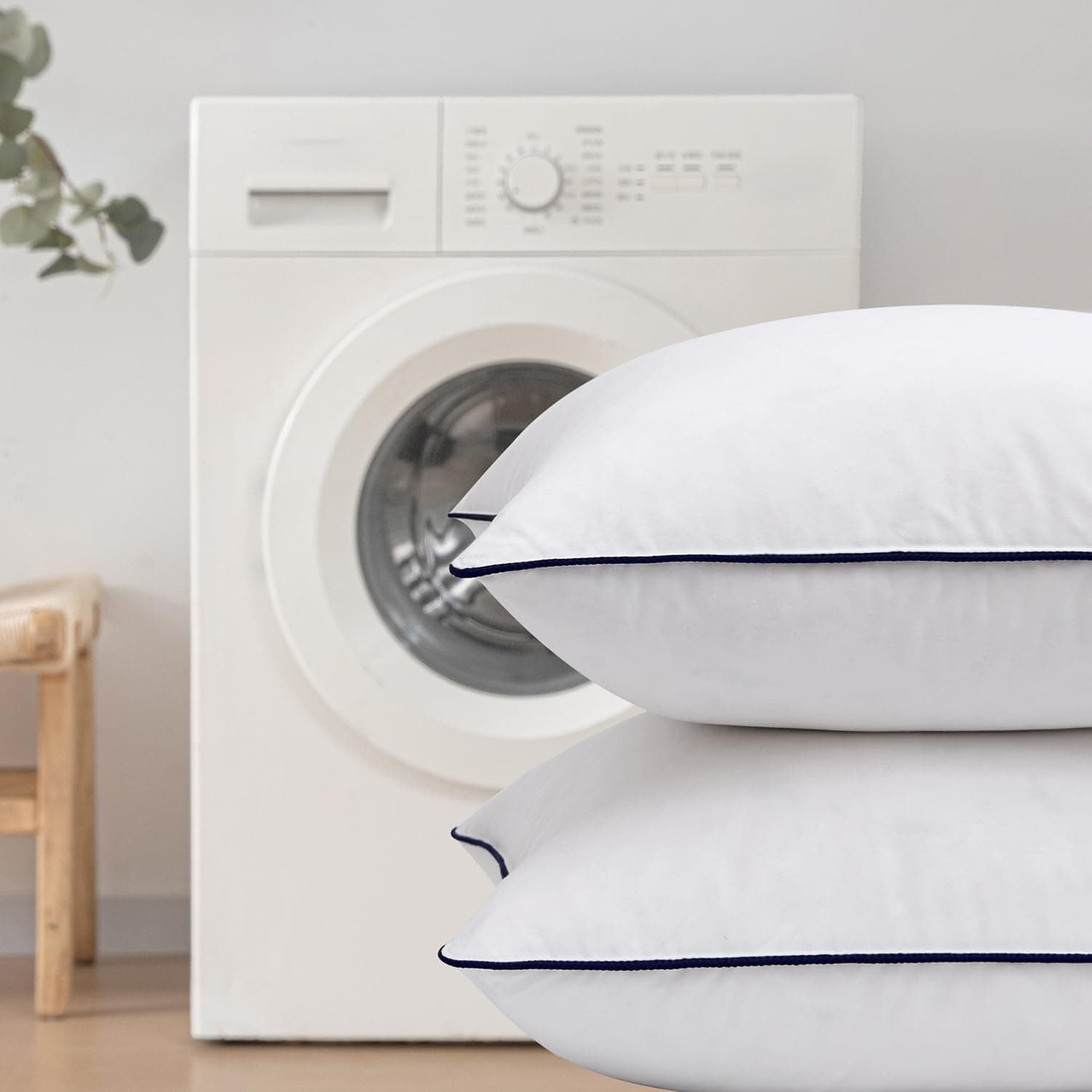 MIULEE Goose Feather Down 26x26 Euro Pillow Insert Set of 2 with 100% Down-Proof - Thumbnail 8