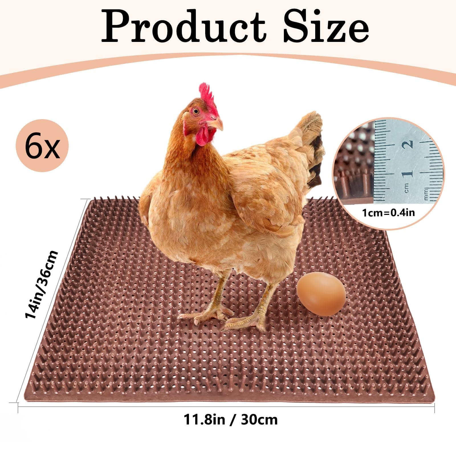 Gebena 6 Pack Chicken Nesting Pads for Chicken Coop 12x14 Plastic Washable Beddi - Thumbnail 3