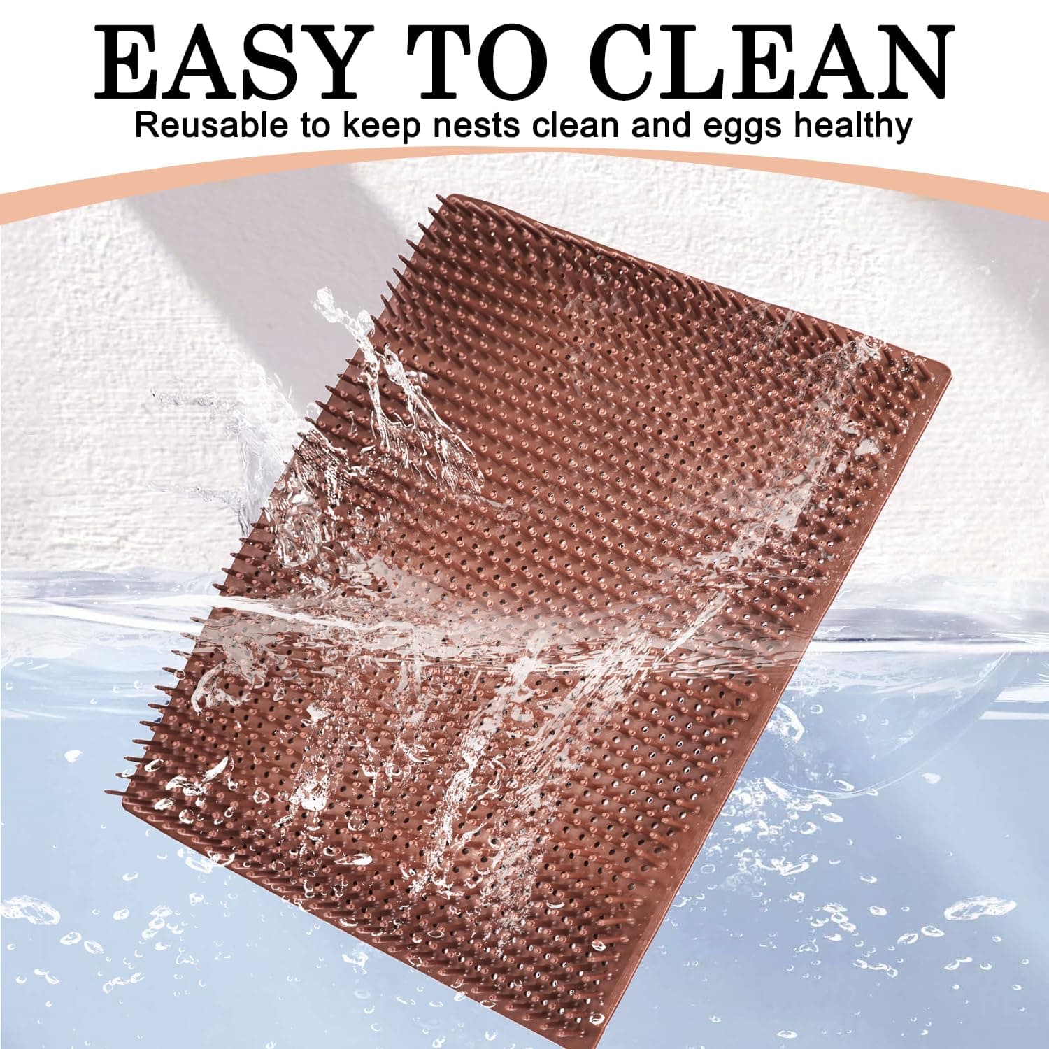 Gebena 6 Pack Chicken Nesting Pads for Chicken Coop 12x14 Plastic Washable Beddi - Thumbnail 5