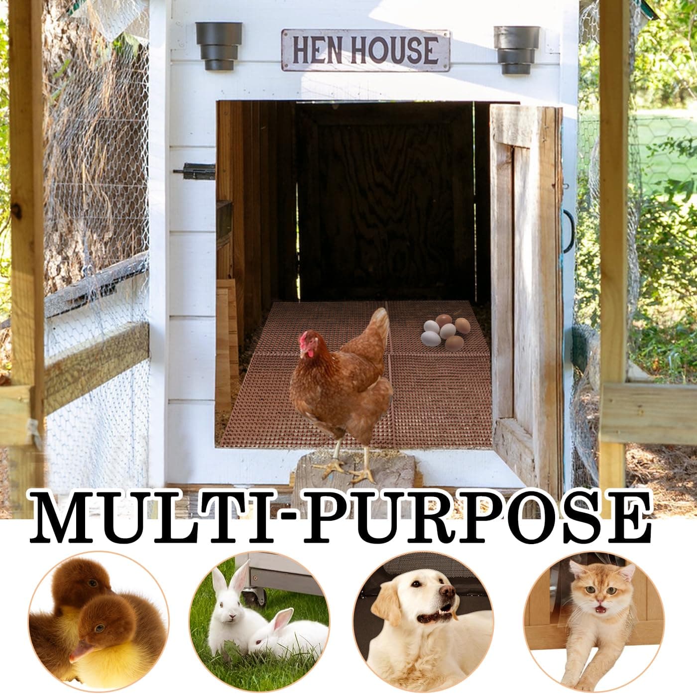 Gebena 6 Pack Chicken Nesting Pads for Chicken Coop 12x14 Plastic Washable Beddi - Thumbnail 6