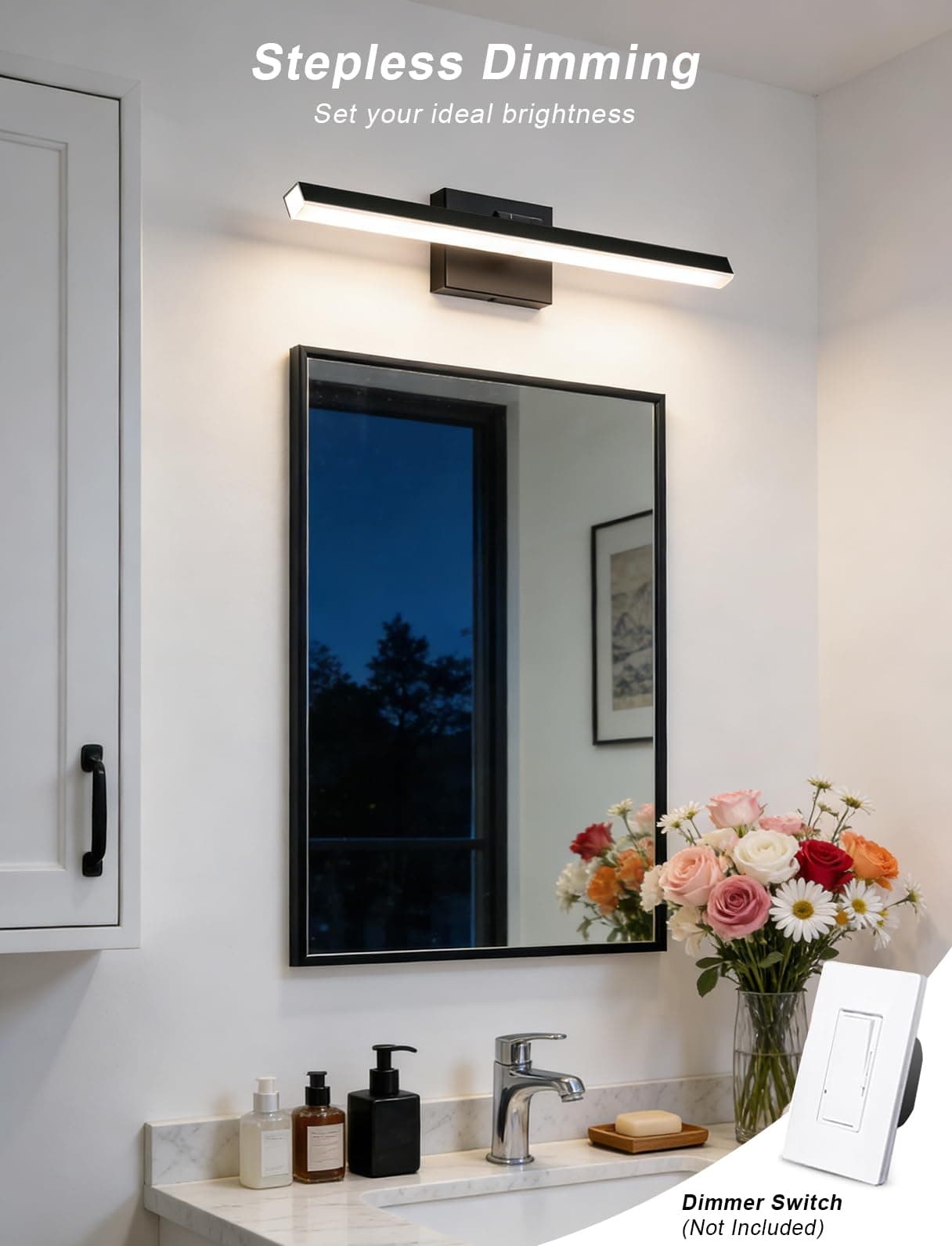 IZORRO Modern Bathroom Vanity Light 32 inch Rotatable 24W Dimmable LED Fixture O - Thumbnail 3