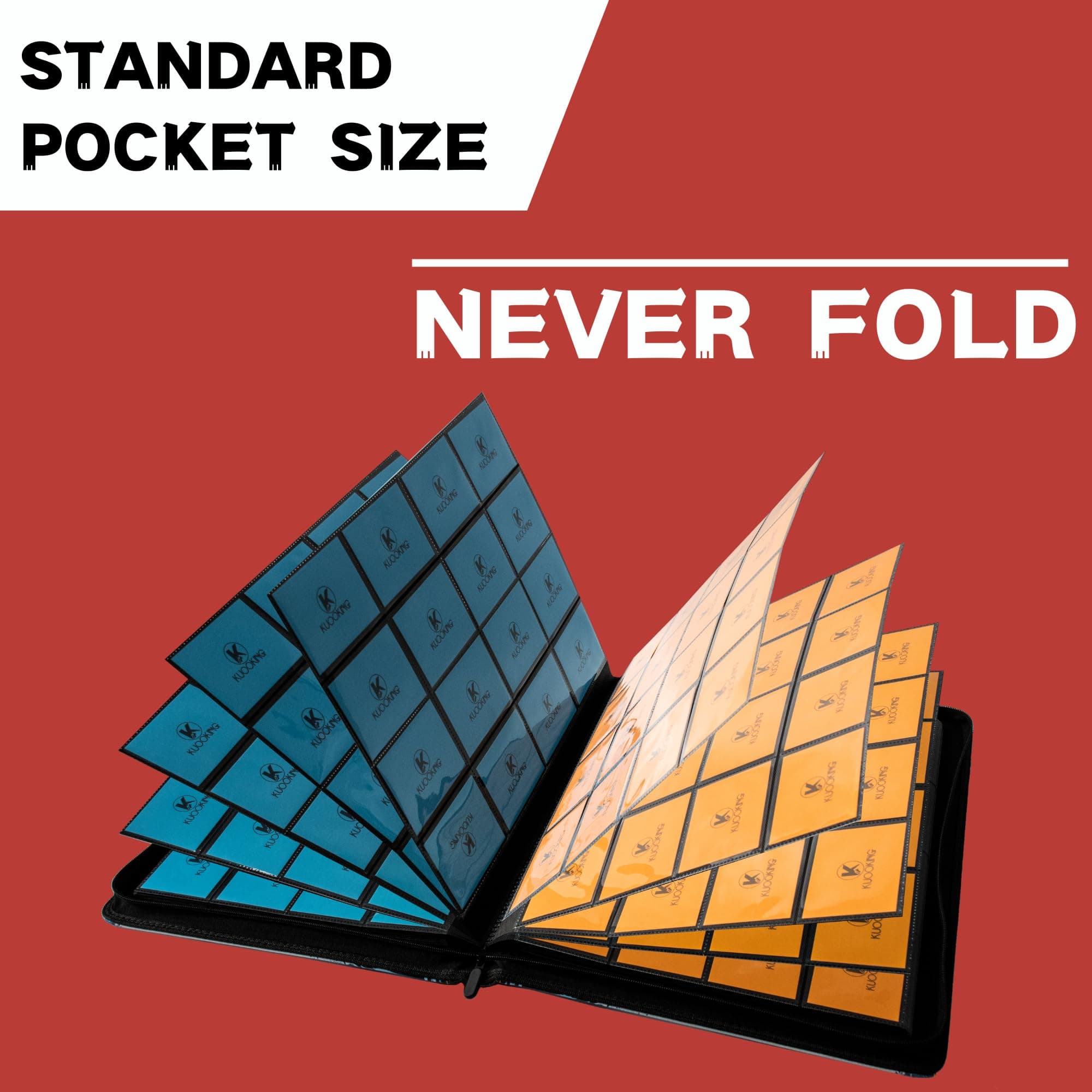 KUOOKING 1600+ Pockets Trading Card Binder, 16-Pocket Card Ablum Compatible with - Thumbnail 7