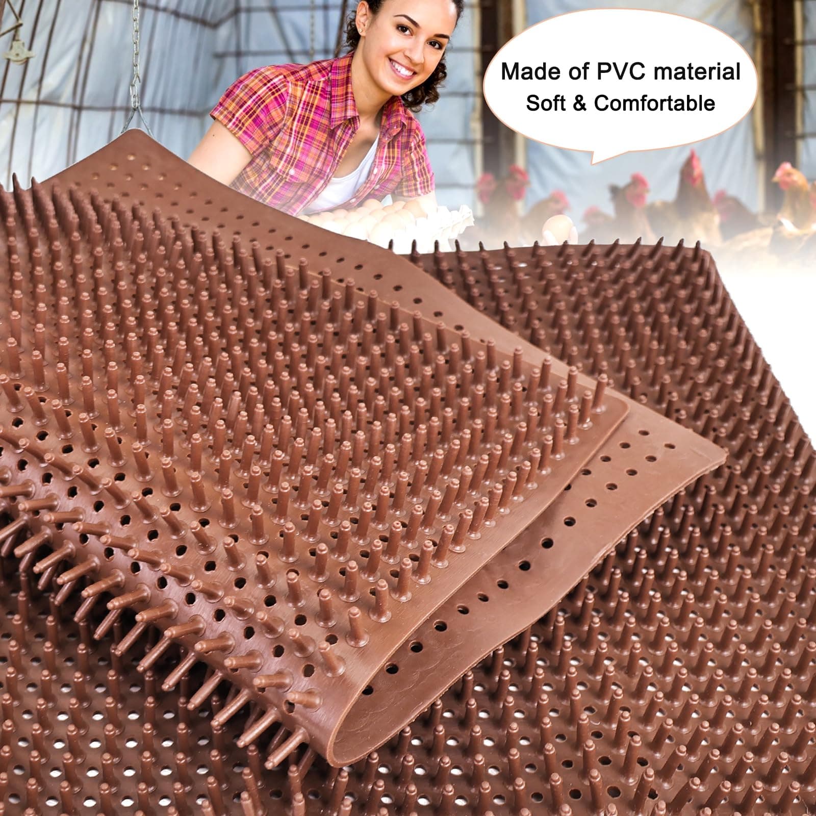 Gebena 6 Pack Chicken Nesting Pads for Chicken Coop 12x14 Plastic Washable Beddi - Thumbnail 2