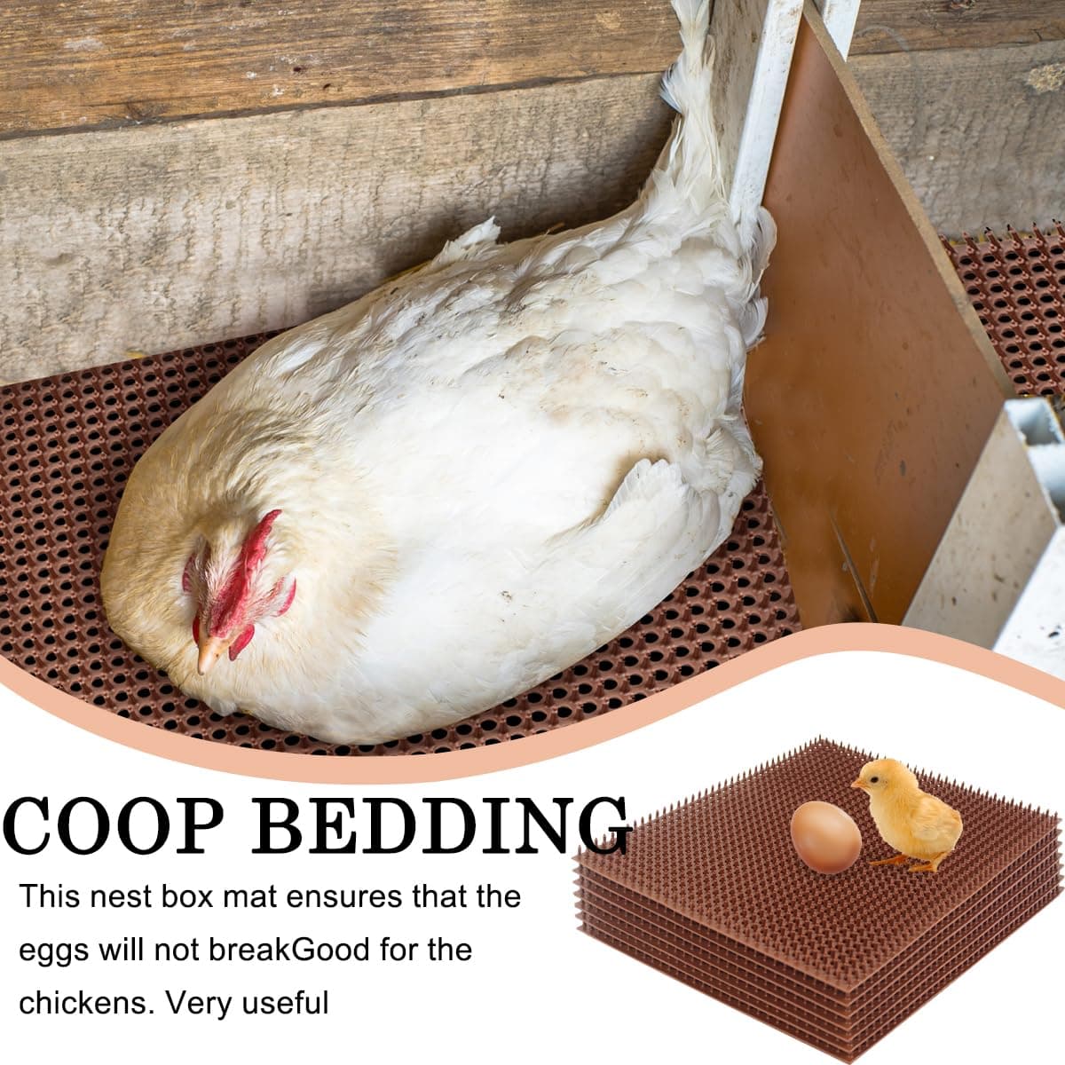 Gebena 6 Pack Chicken Nesting Pads for Chicken Coop 12x14 Plastic Washable Beddi - Thumbnail 7