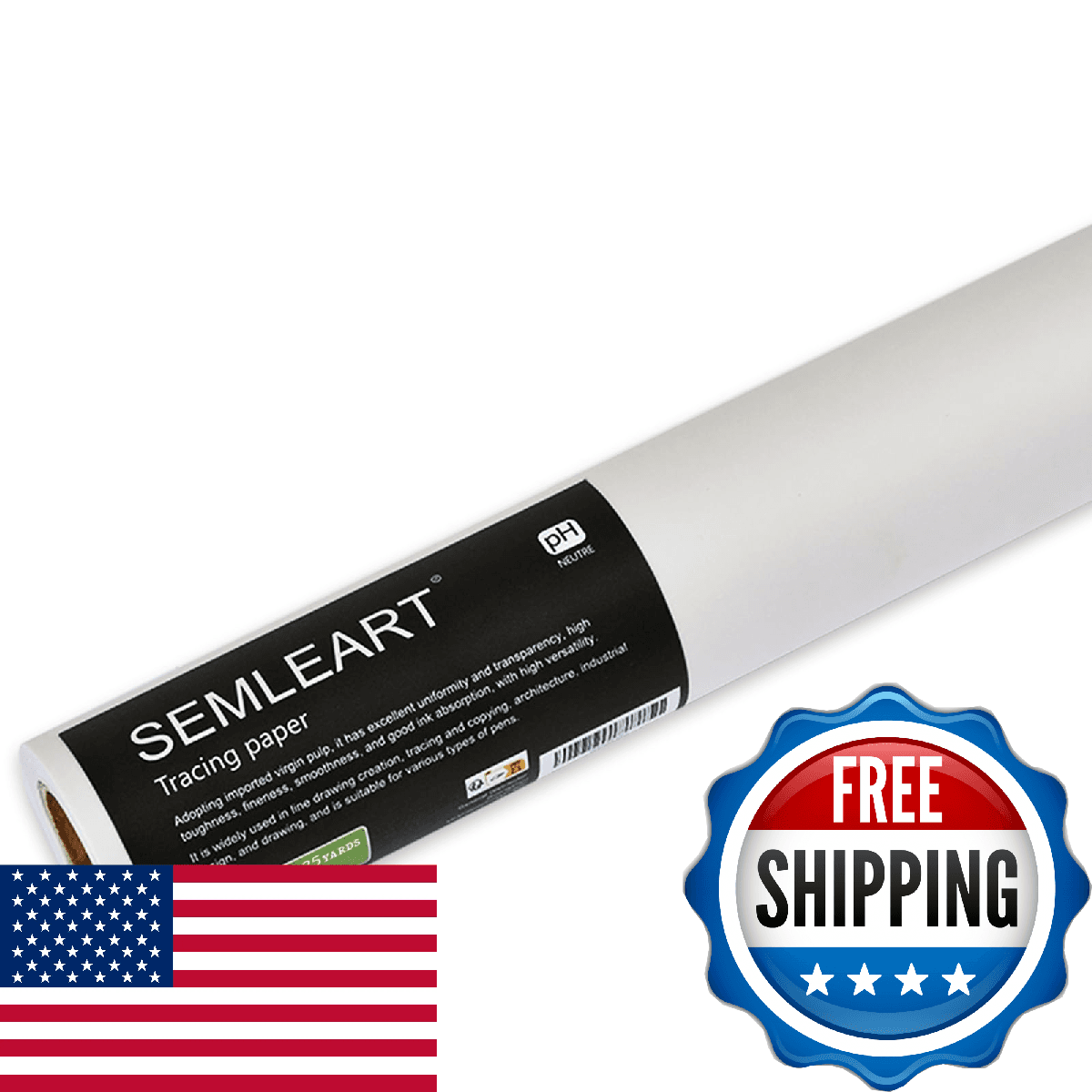 SEMLEART Artit's Tracing Paper roll,32lb/50gsm,34 inch x 25 Yard,Translucent Tra - Image 1