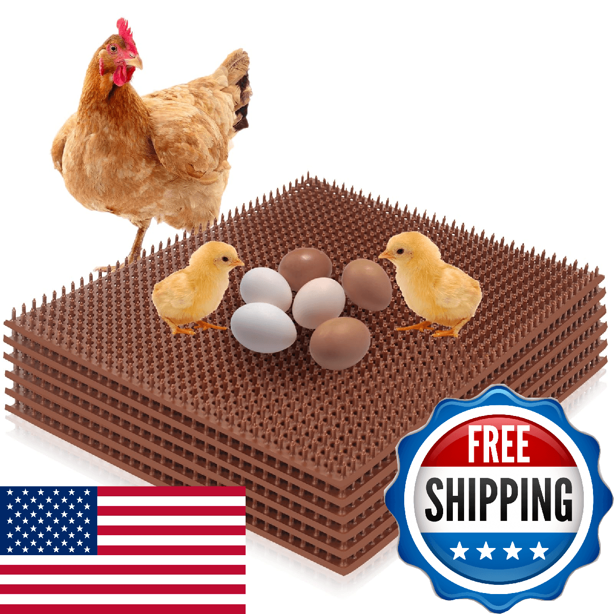 Gebena 6 Pack Chicken Nesting Pads for Chicken Coop 12x14 Plastic Washable Beddi - Image 1