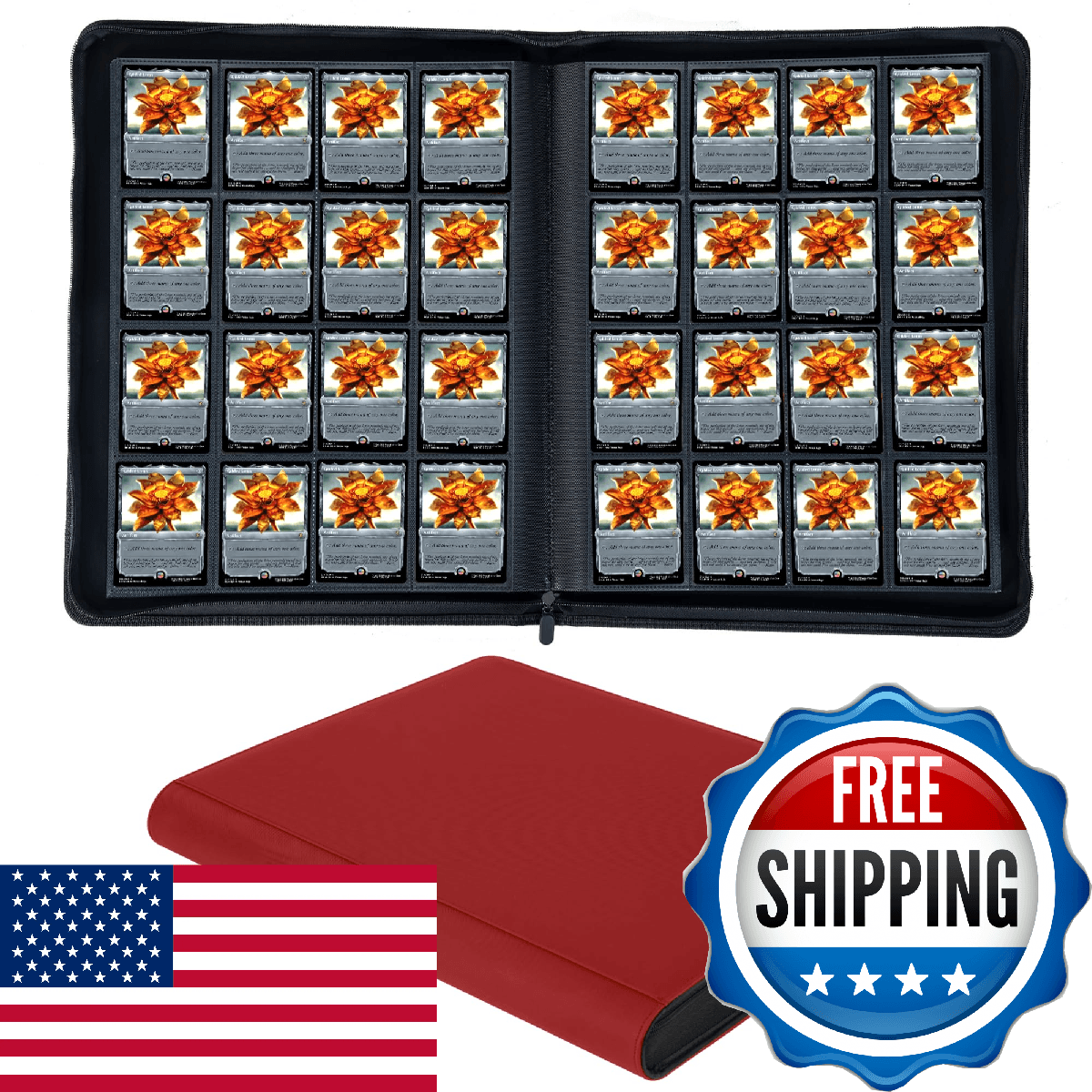 KUOOKING 1600+ Pockets Trading Card Binder, 16-Pocket Card Ablum Compatible with - Image 1