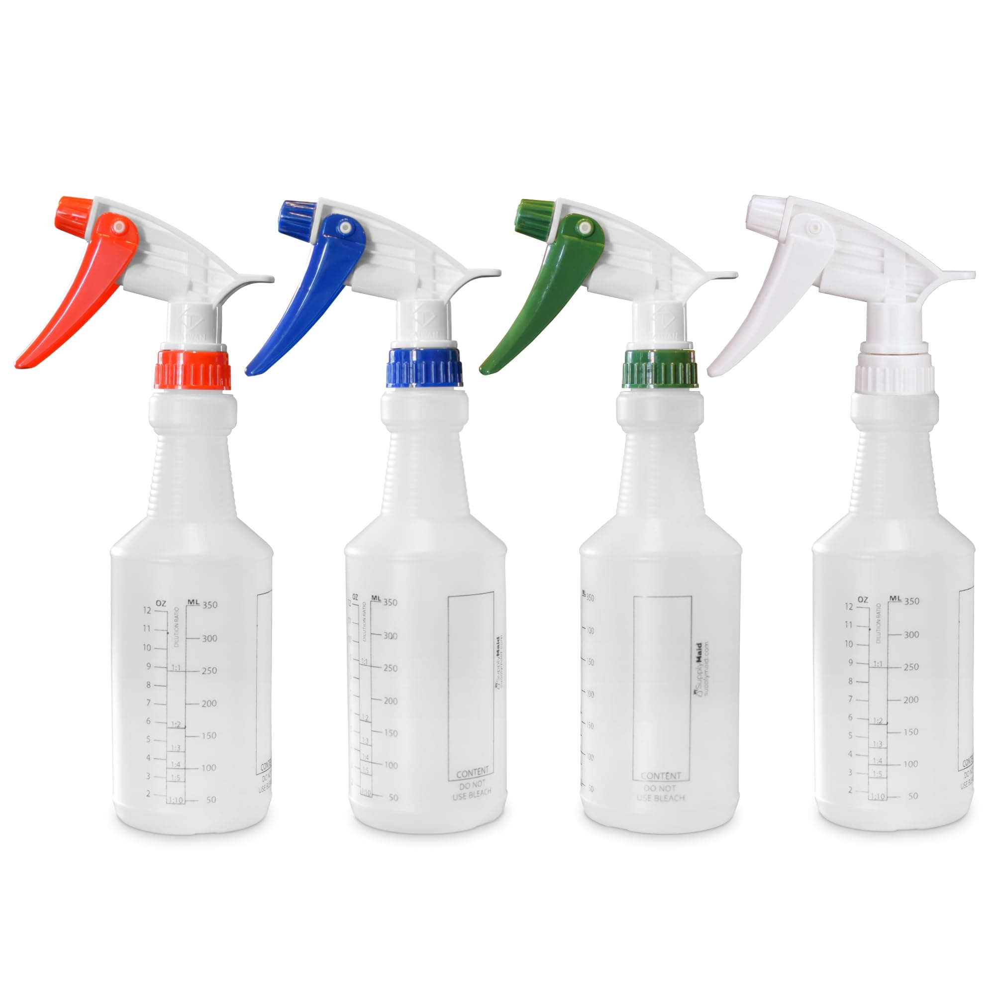 SupplyMaid Commercial-Grade 16 oz Spray Bottles with Dilution Ratios, Ounces & M - Image 1