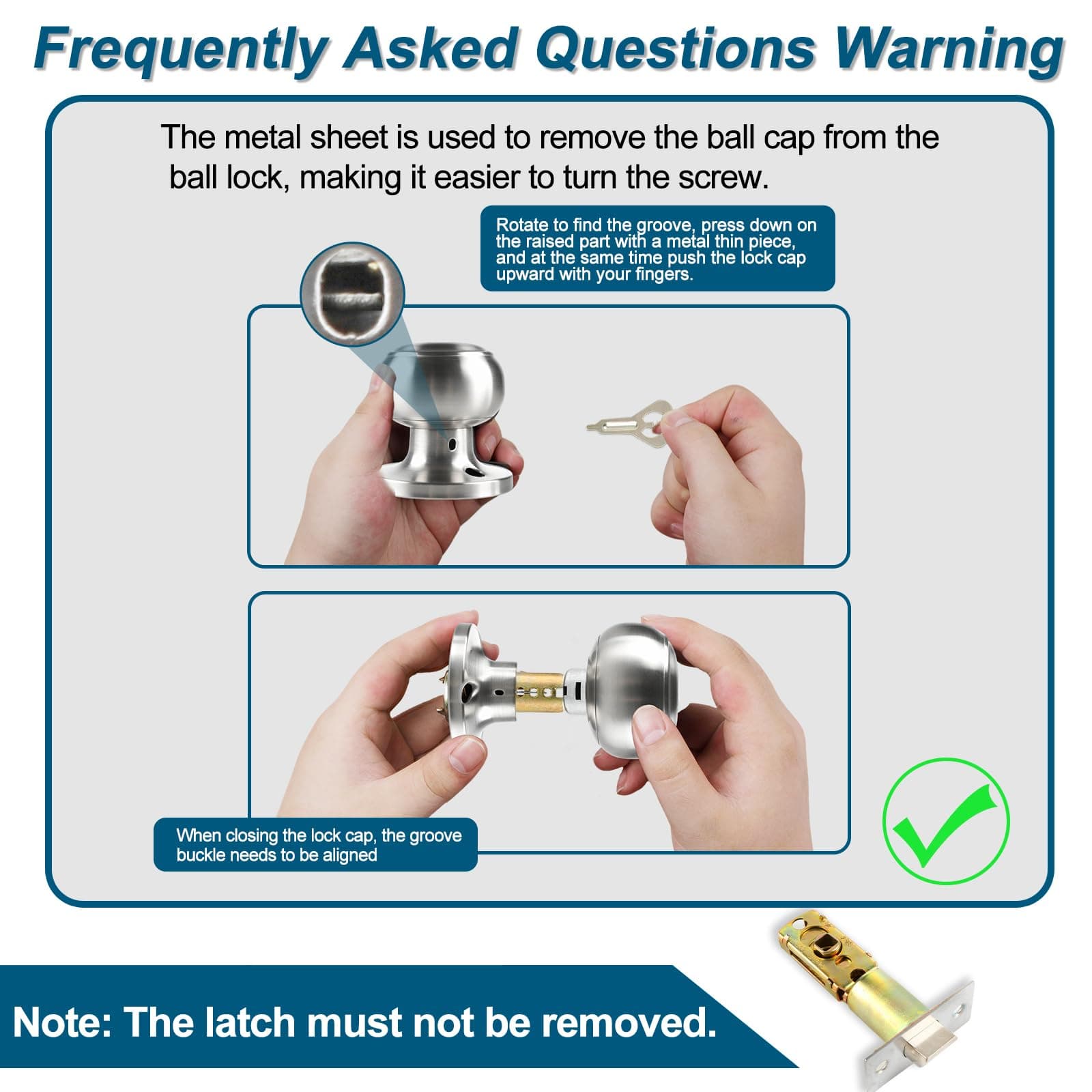 RAZCC Passage Door Knobs, 5 Pack Satin Nickel Door Knobs, for Hallway & Closet N - Thumbnail 8