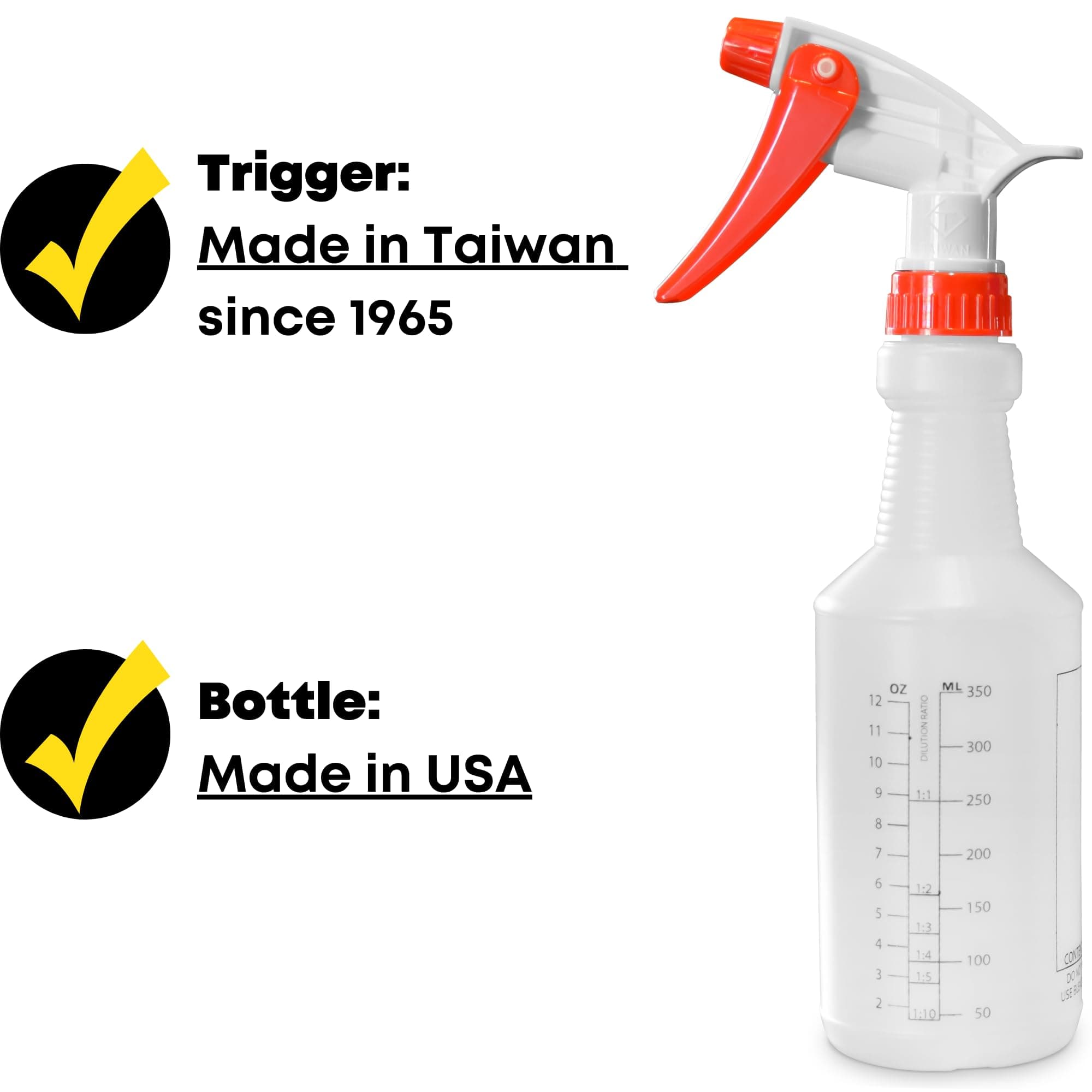 SupplyMaid Commercial-Grade 16 oz Spray Bottles with Dilution Ratios, Ounces & M - Thumbnail 4
