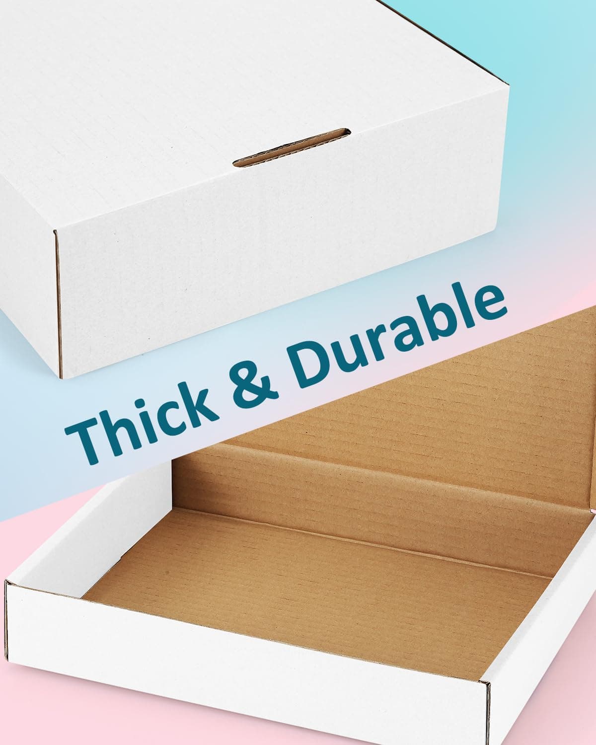 Poever Shipping Boxes 7x5x2 inches Small Mailing Boxes 50 Pack White Cardboard C - Thumbnail 5