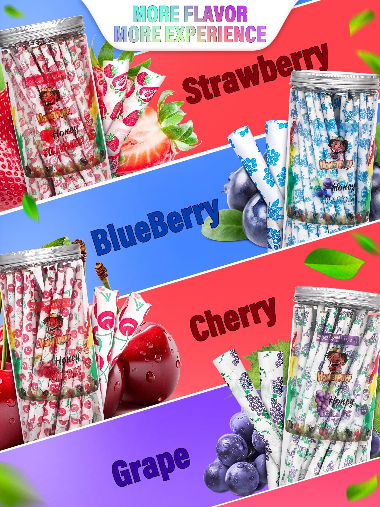 Pre Rolled Cones 200 Pack Grape Flavored 1 ¼ Size Fruit Juice Rolling Papers - Thumbnail 6