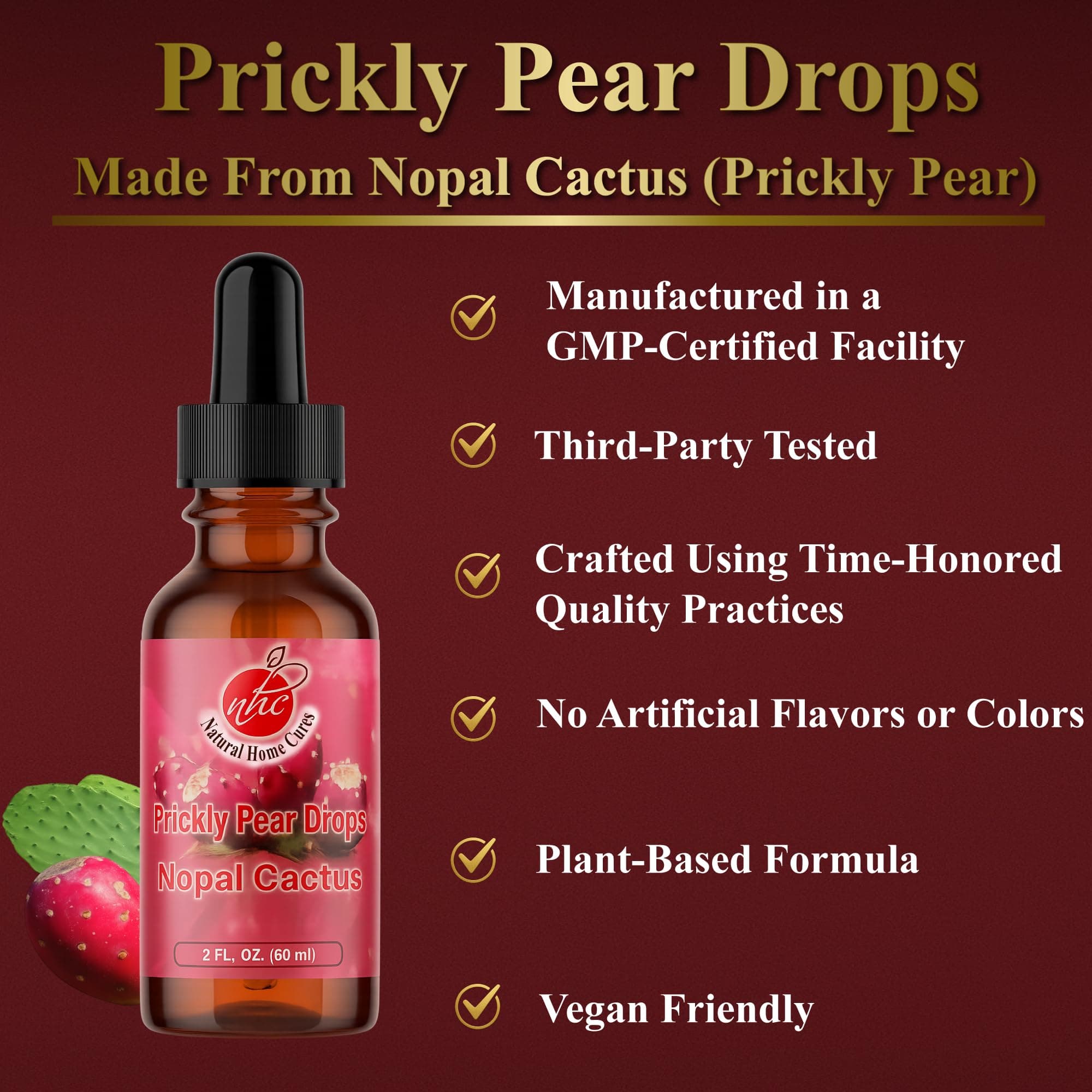Natural Home Cures Prickly Pear Nopal Cactus Supplement - Liquid Concentrated Dr - Thumbnail 3