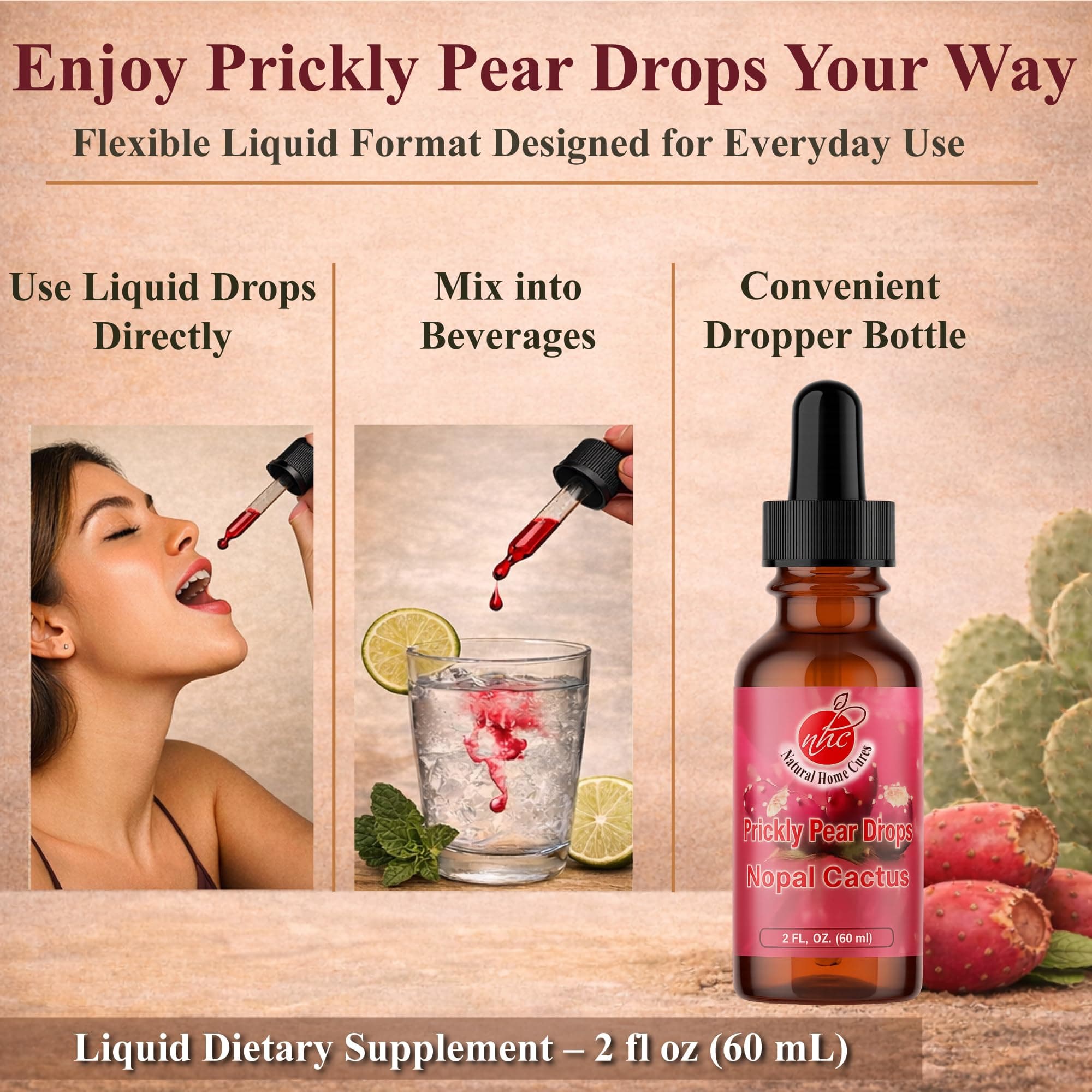 Natural Home Cures Prickly Pear Nopal Cactus Supplement - Liquid Concentrated Dr - Thumbnail 7