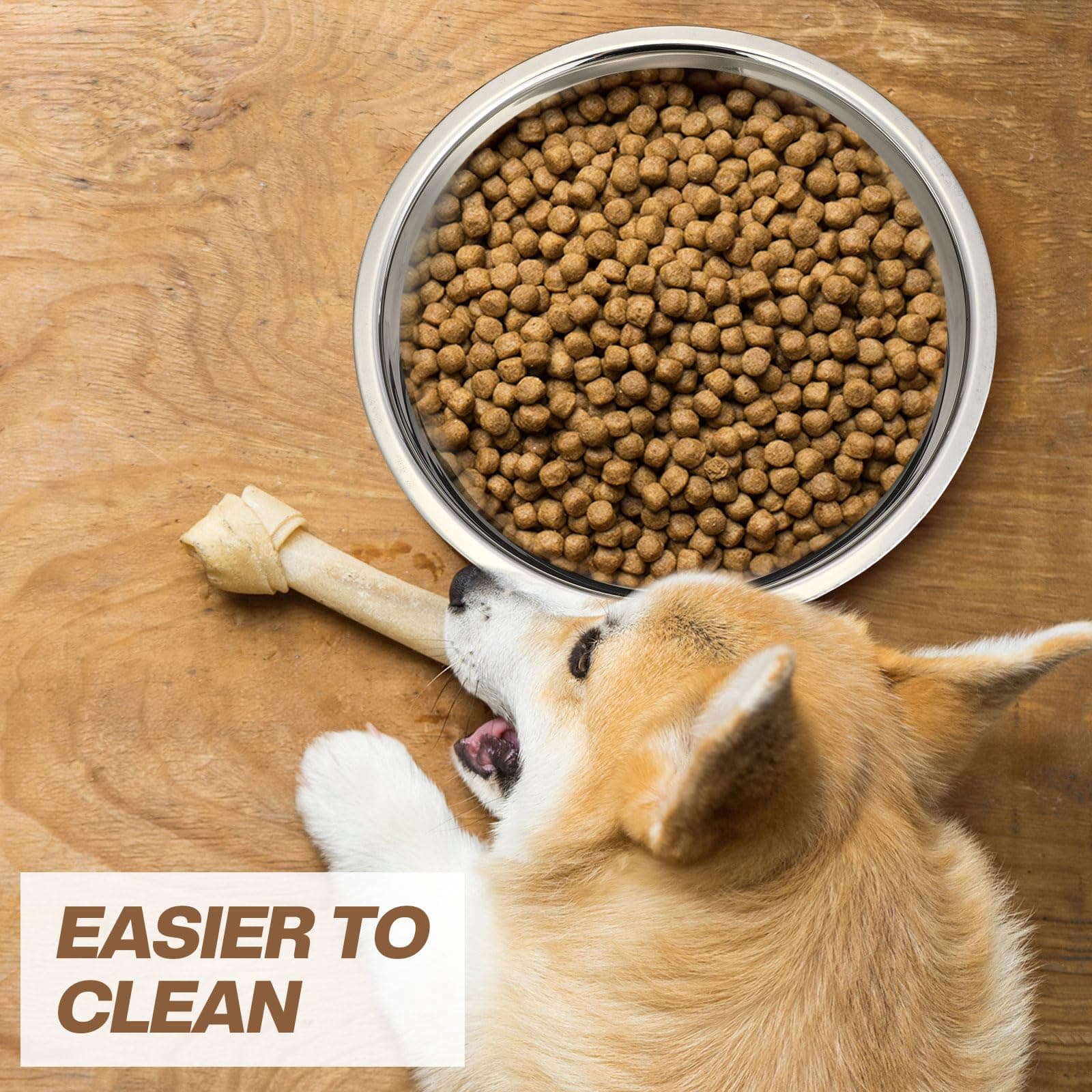 Ziliny 6 Pcs 8 Cup Metal Dog Bowls Stainless Steel Thickened Food Bowls Travel K - Thumbnail 6