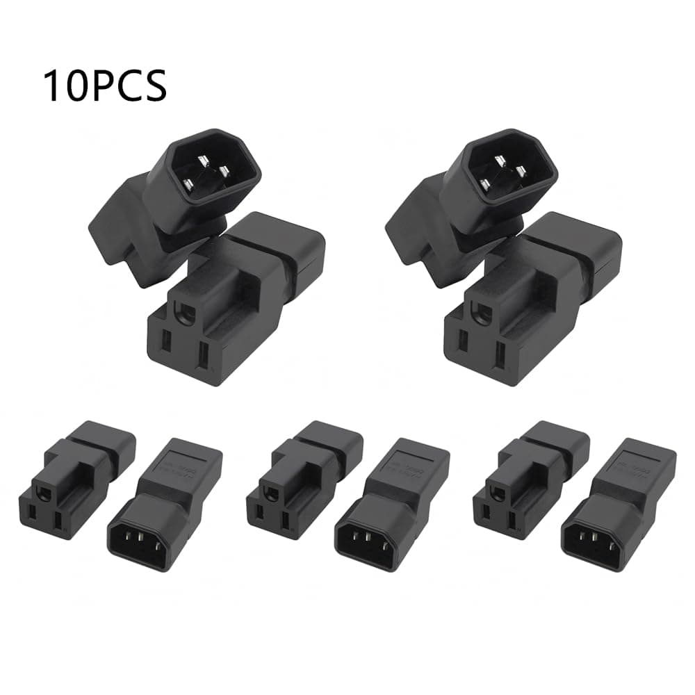 10 Pack IEC320 C14 Male to Nema 5-15R PDU USA UPS Extension Power Plug Adapter,I - Thumbnail 6