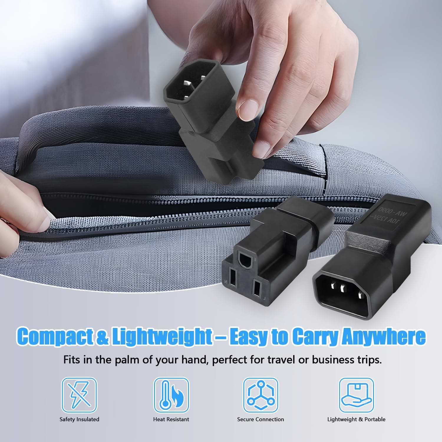 10 Pack IEC320 C14 Male to Nema 5-15R PDU USA UPS Extension Power Plug Adapter,I - Thumbnail 7