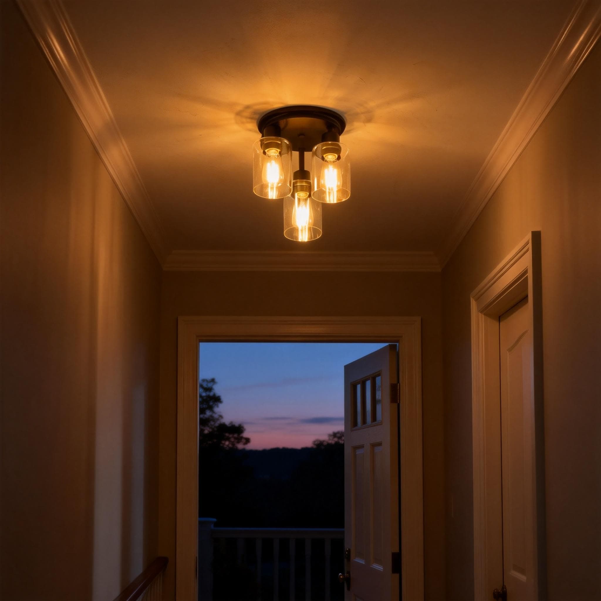 ROTTOGOON Semi Flush Mount Ceiling Light, Close to Ceiling Lights Fixtures, 3 Li - Thumbnail 7