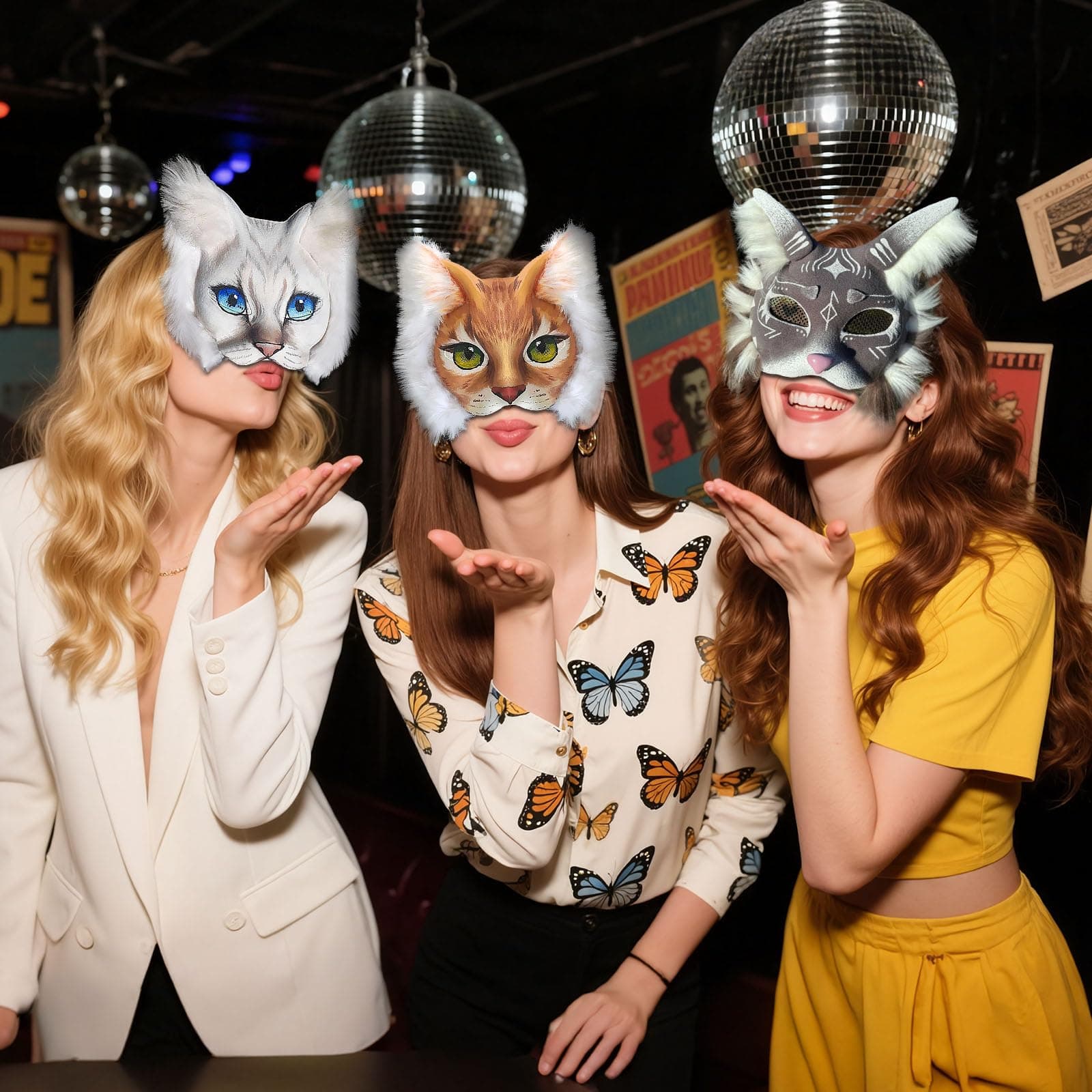 Giftota 79 Pcs DIY Cat Therian Mask Kit - DIY Fox Masks for Halloween Christmas - Thumbnail 7