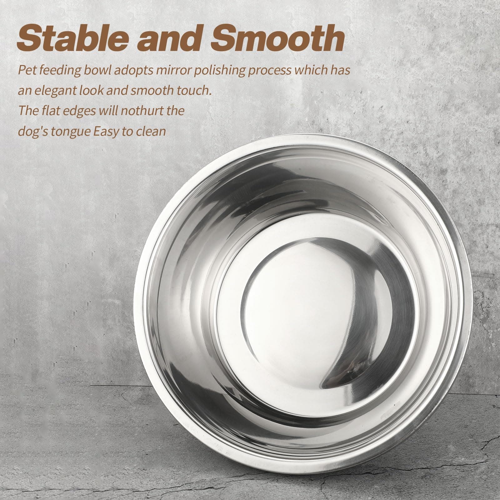 Ziliny 6 Pcs 8 Cup Metal Dog Bowls Stainless Steel Thickened Food Bowls Travel K - Thumbnail 4