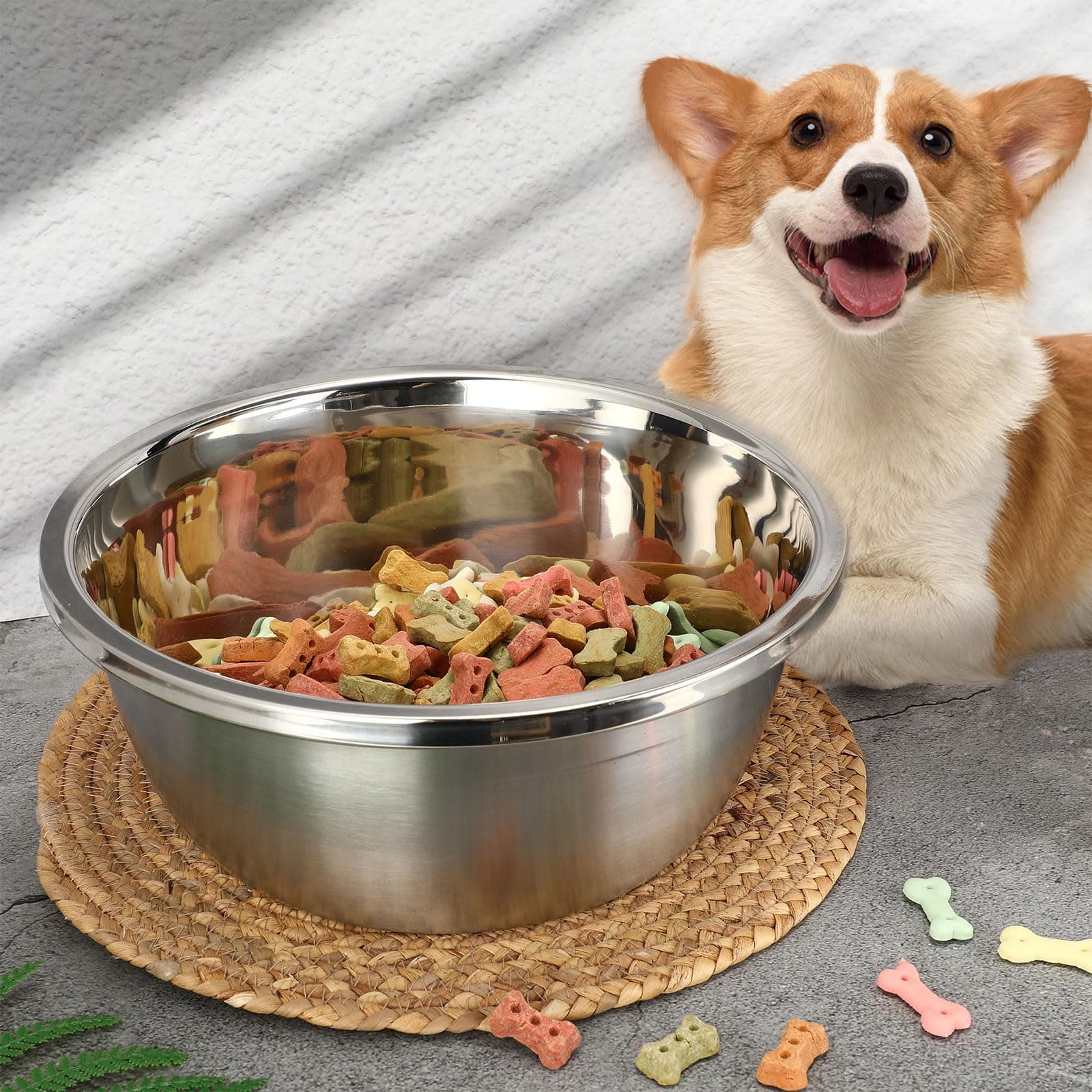 Ziliny 6 Pcs 8 Cup Metal Dog Bowls Stainless Steel Thickened Food Bowls Travel K - Thumbnail 7