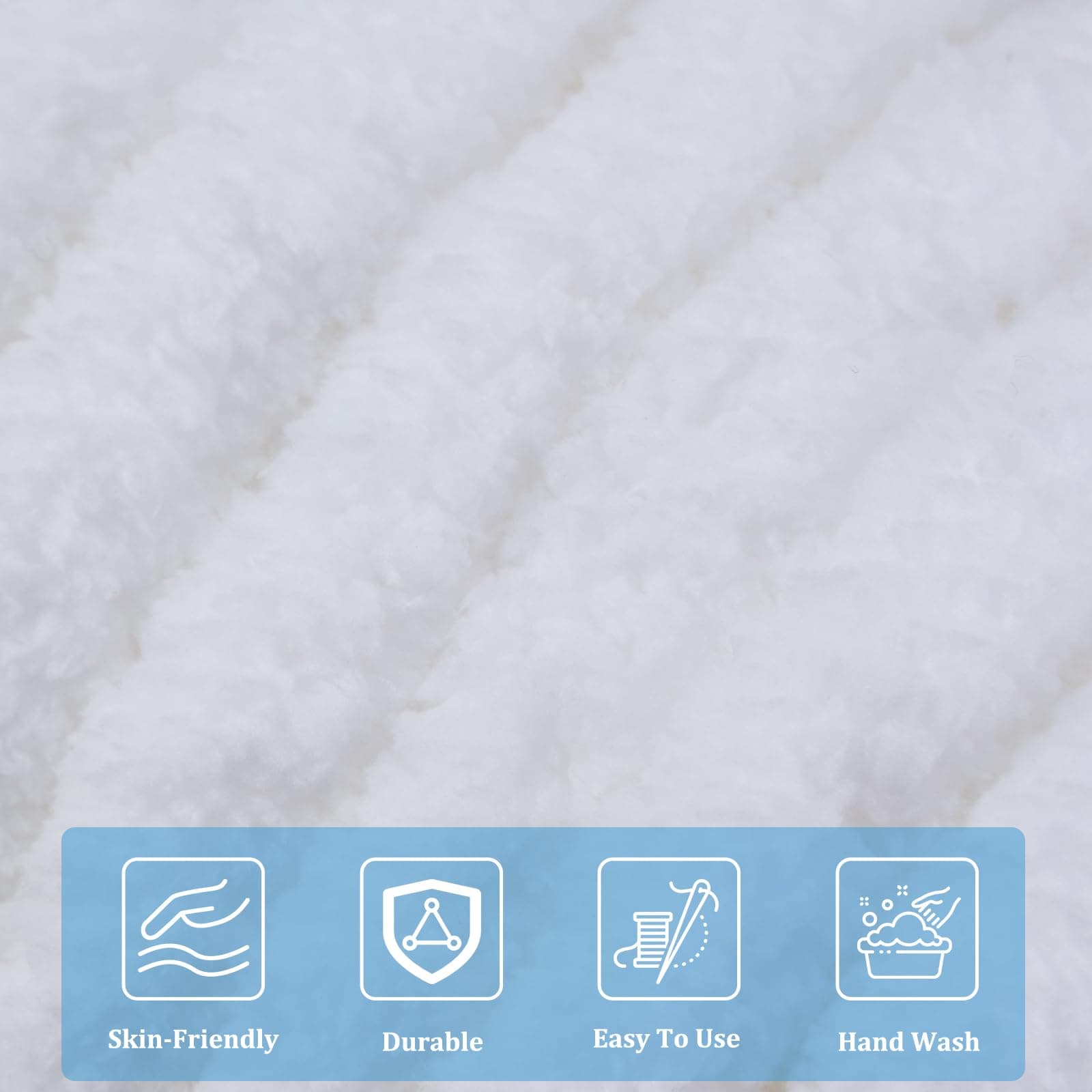 EILYEE Pure White Chunky Chenille Yarn for Crocheting - Durable Soft Yarn,Thick - Thumbnail 7