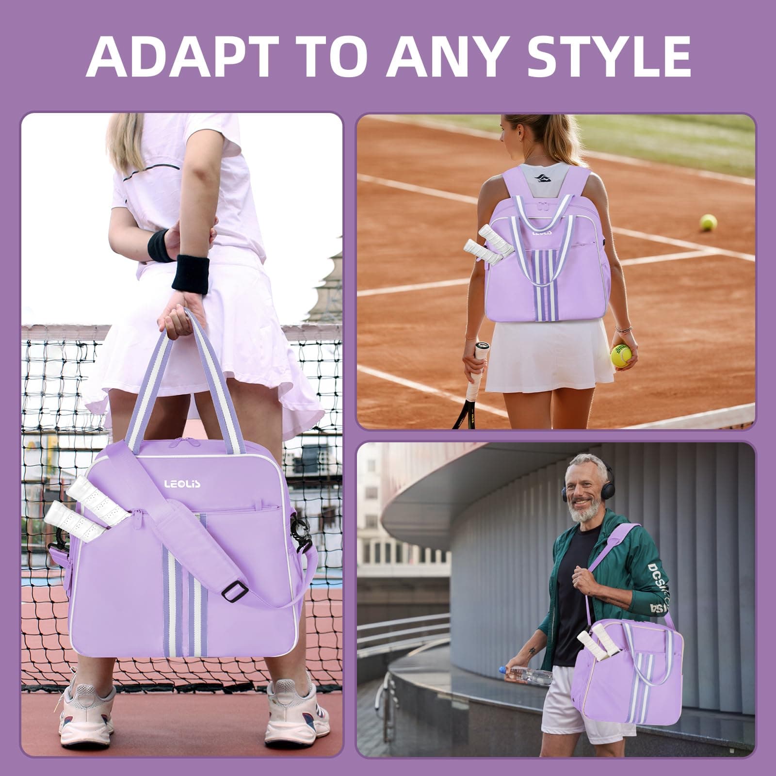 Pickleball Bag Pickle Ball Backpack for Women,Pickleball Accessory Tote Sport Eq - Thumbnail 3