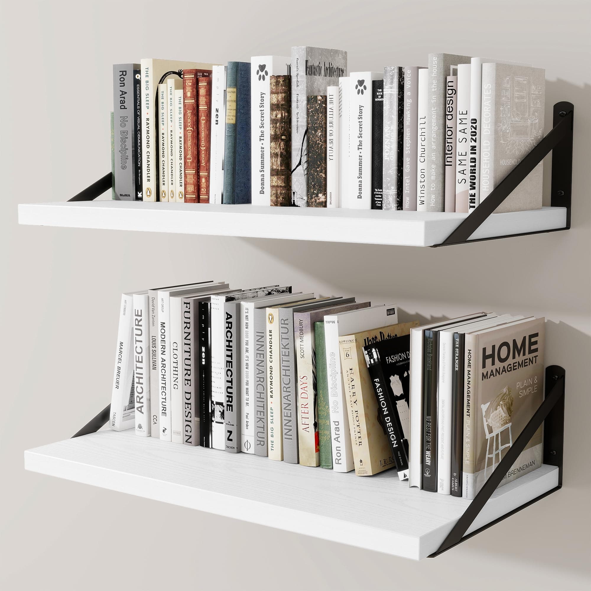 Deep Wall Shelves 24"W x 12"D Engineered Wood Floating Shelves for Wall, Sturdy - Image 1