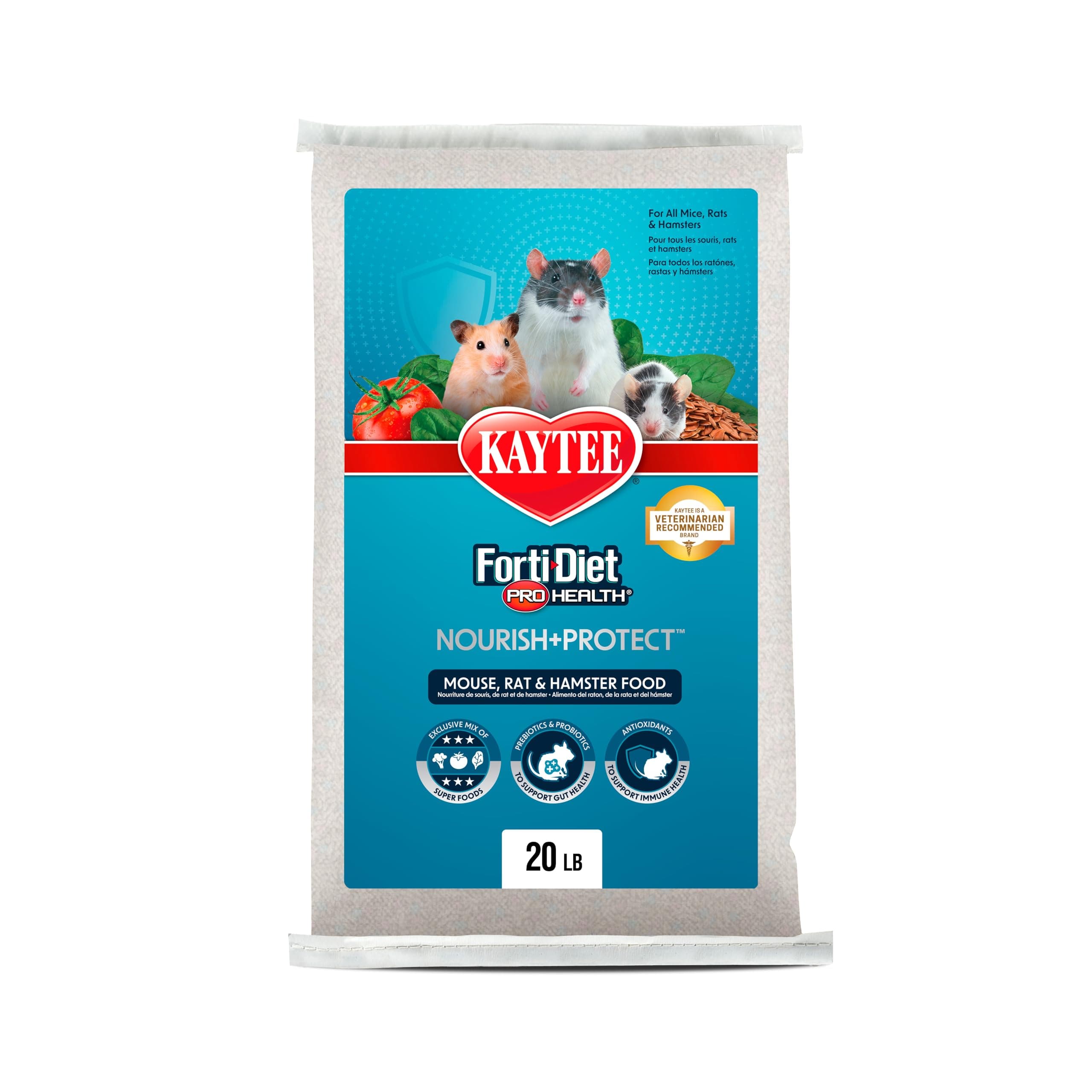 Kaytee Forti-Diet Pro Health Nourish+Protect Mouse, Rat & Hamster Food, Comprehe