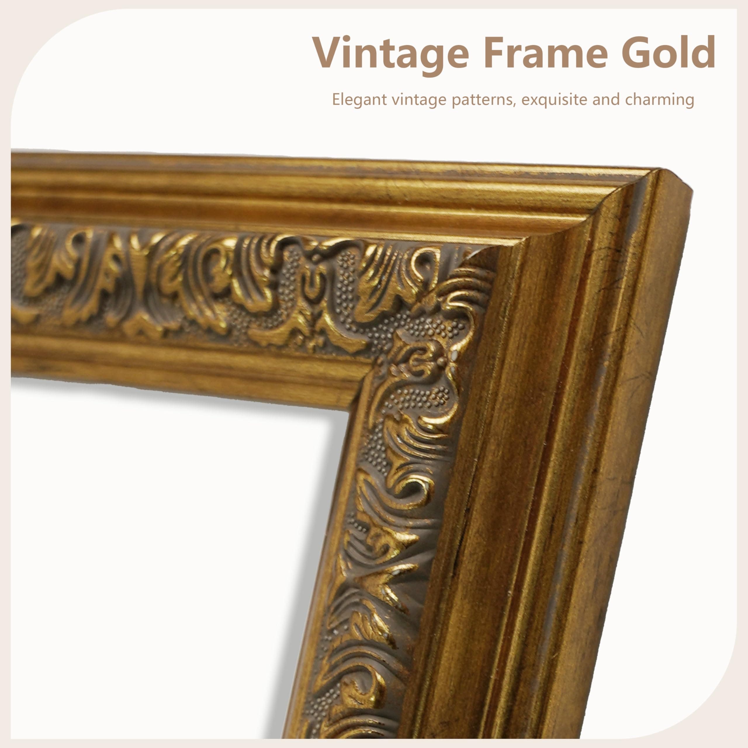 VIOLABBEY 20x24 Gold Vintage Ornate Picture Photo Frame, No Mat - Thumbnail 4