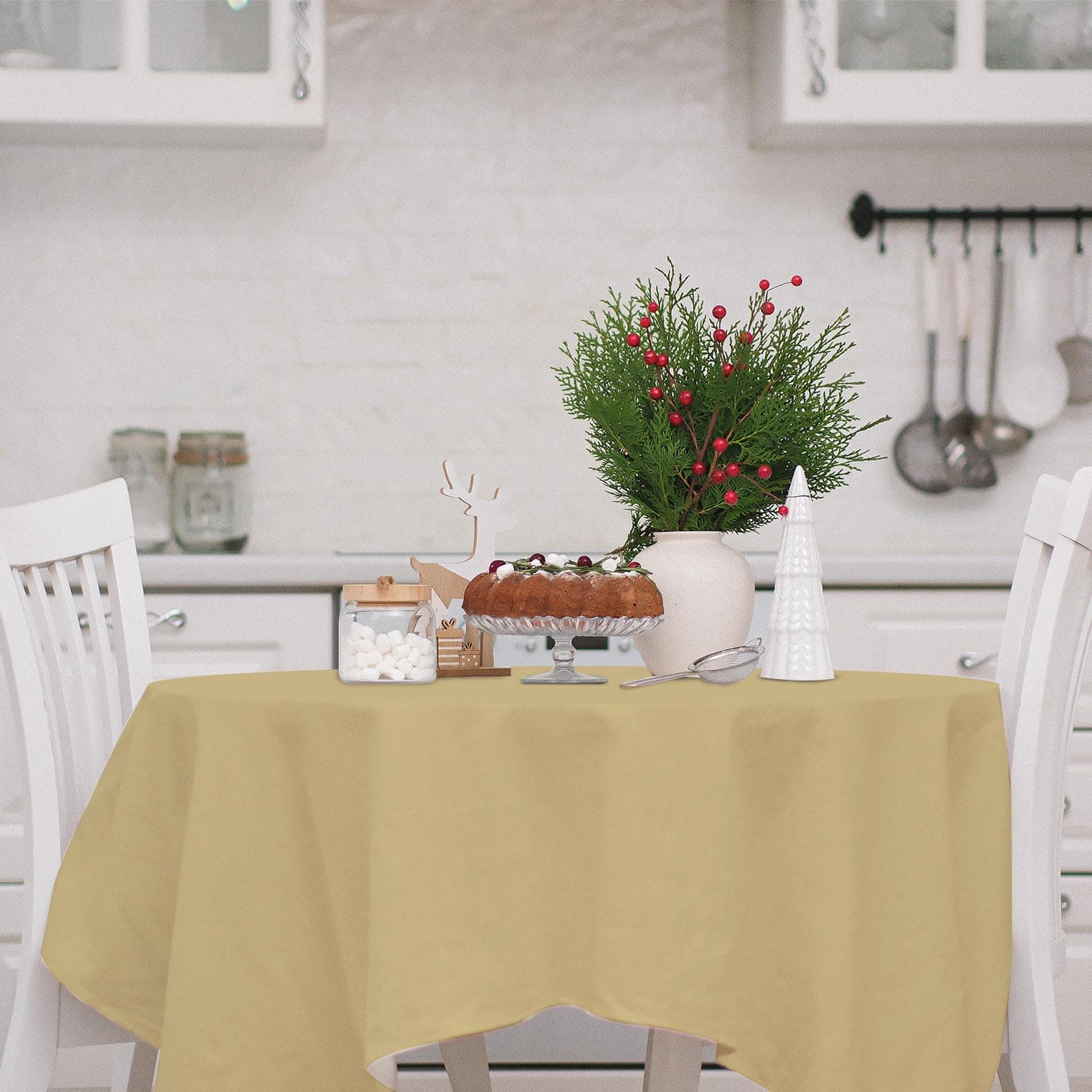 Whaline 16 Pcs Brown Gradient Plastic Tablecloth 4 Colors Round Table Cover Wate - Thumbnail 4